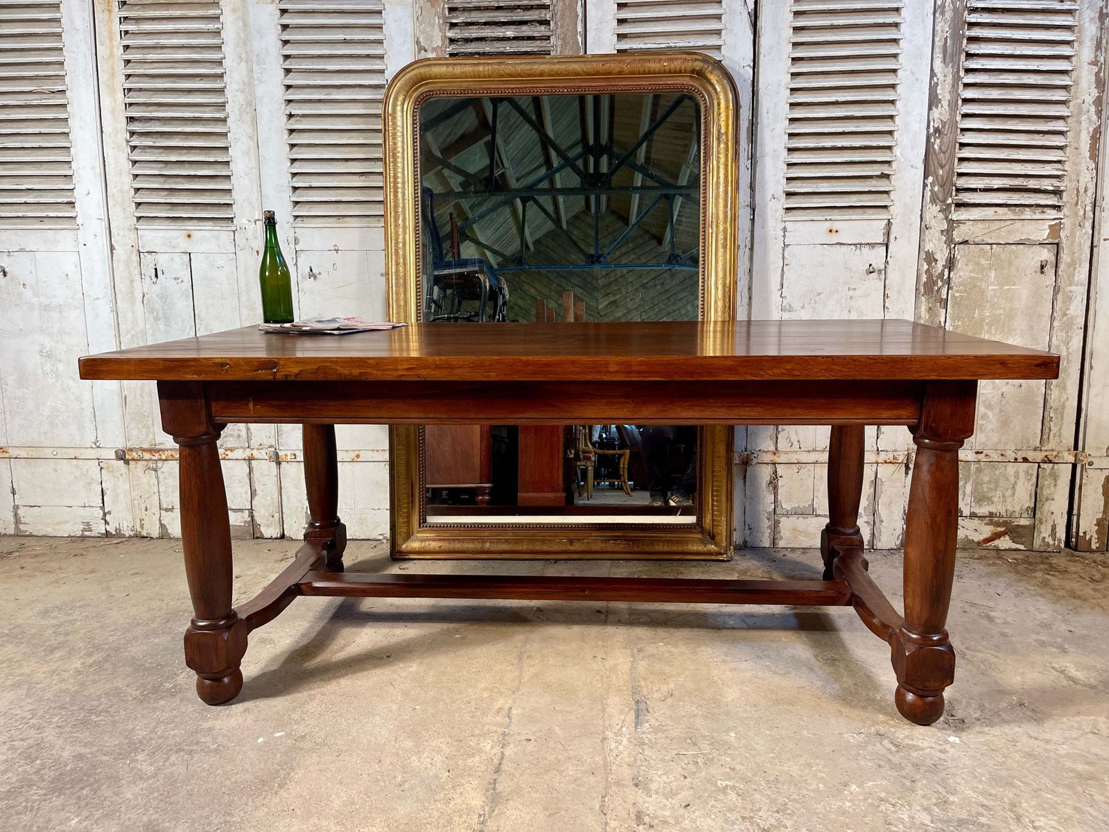 Antique French Provincial Farmhouse Oak Extending Refectory Dining Table Circa 1890 photo for sale