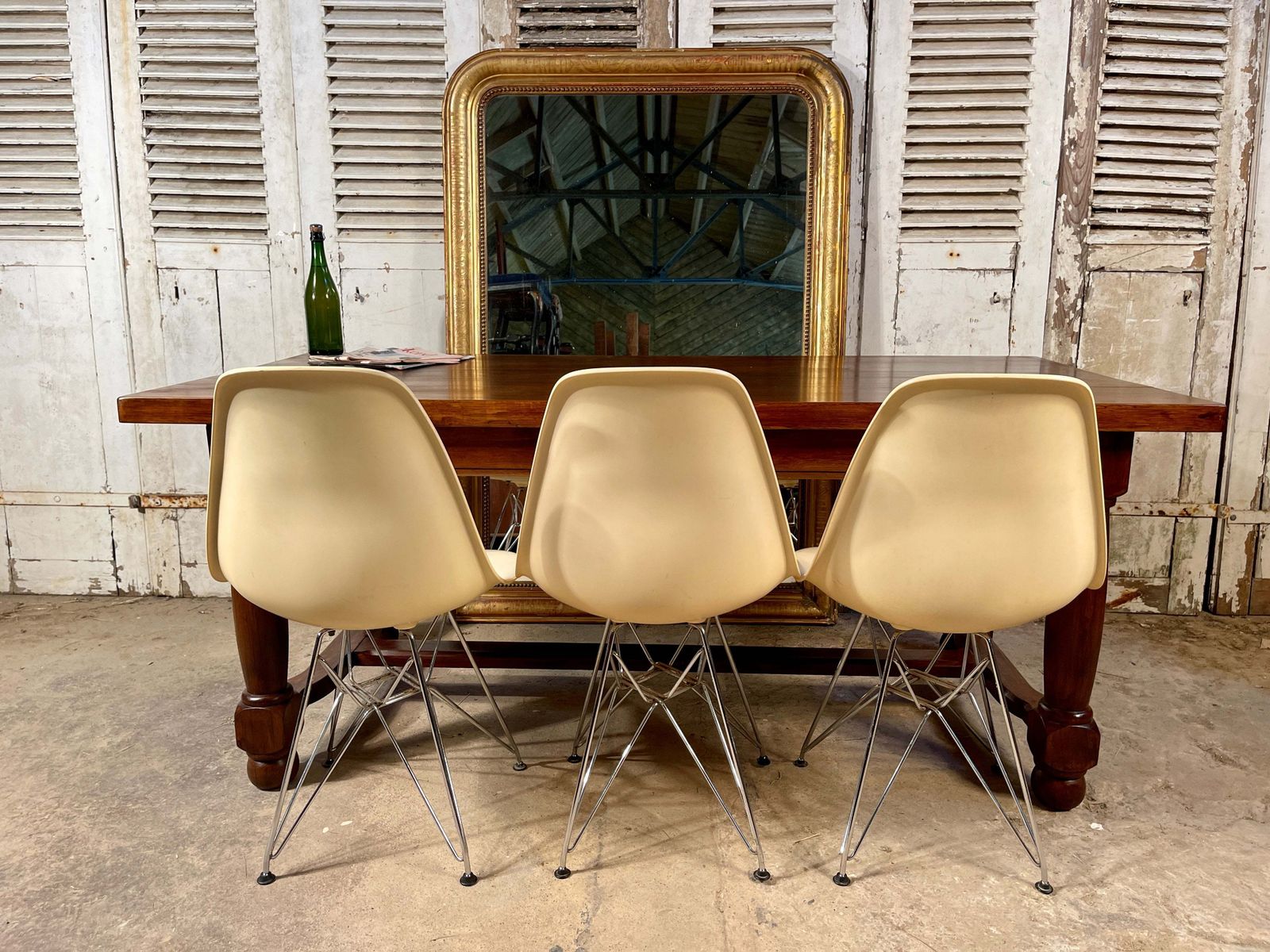 Antique French Provincial Farmhouse Oak Extending Refectory Dining Table Circa 1890 photo vinterior