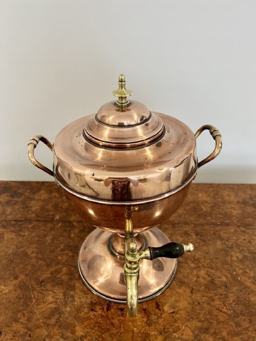 Antique Victorian Quality Copper And Brass Tea Urn photo furniture
