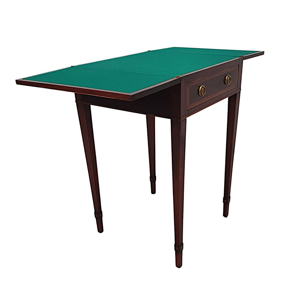 A Fabulous Early 19th Century Regency Inlaid Card Table photo Furniture