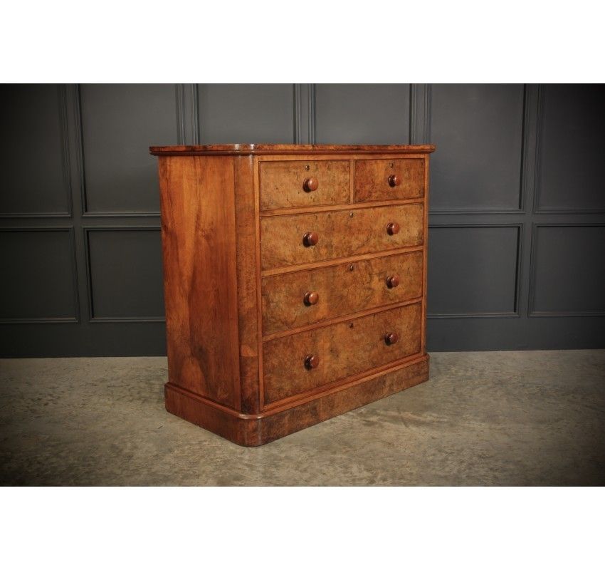 Victorian Burr Oak Chest Of Drawers photo furniture
