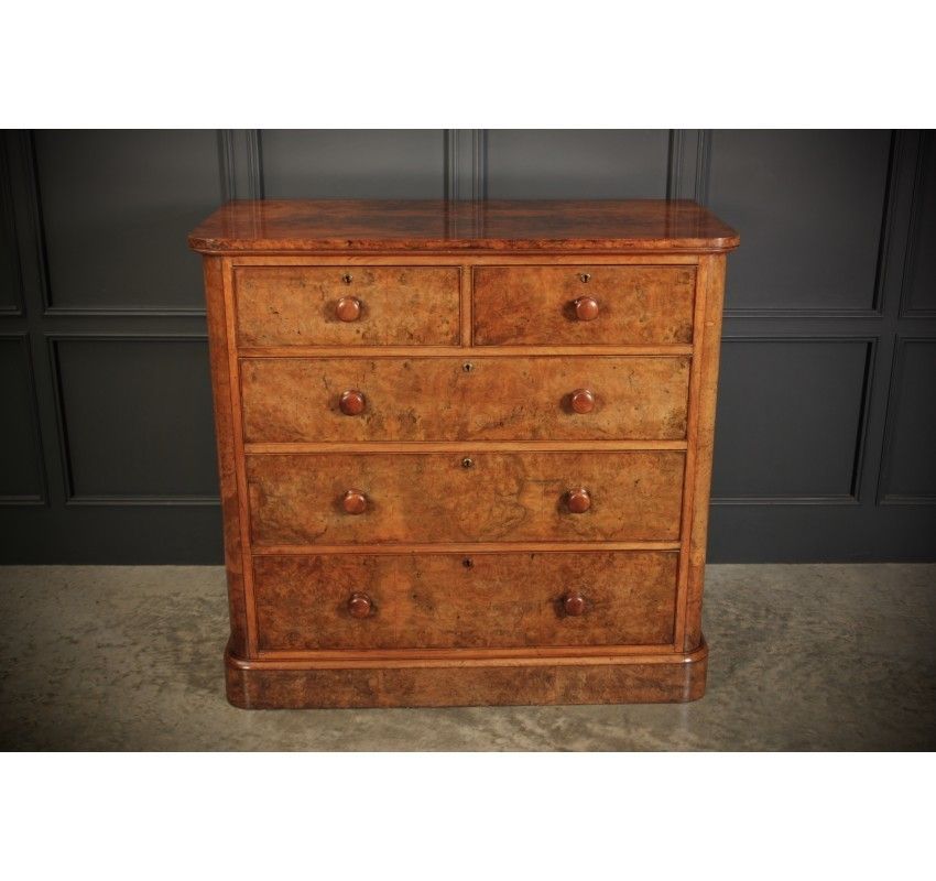 Victorian Burr Oak Chest Of Drawers