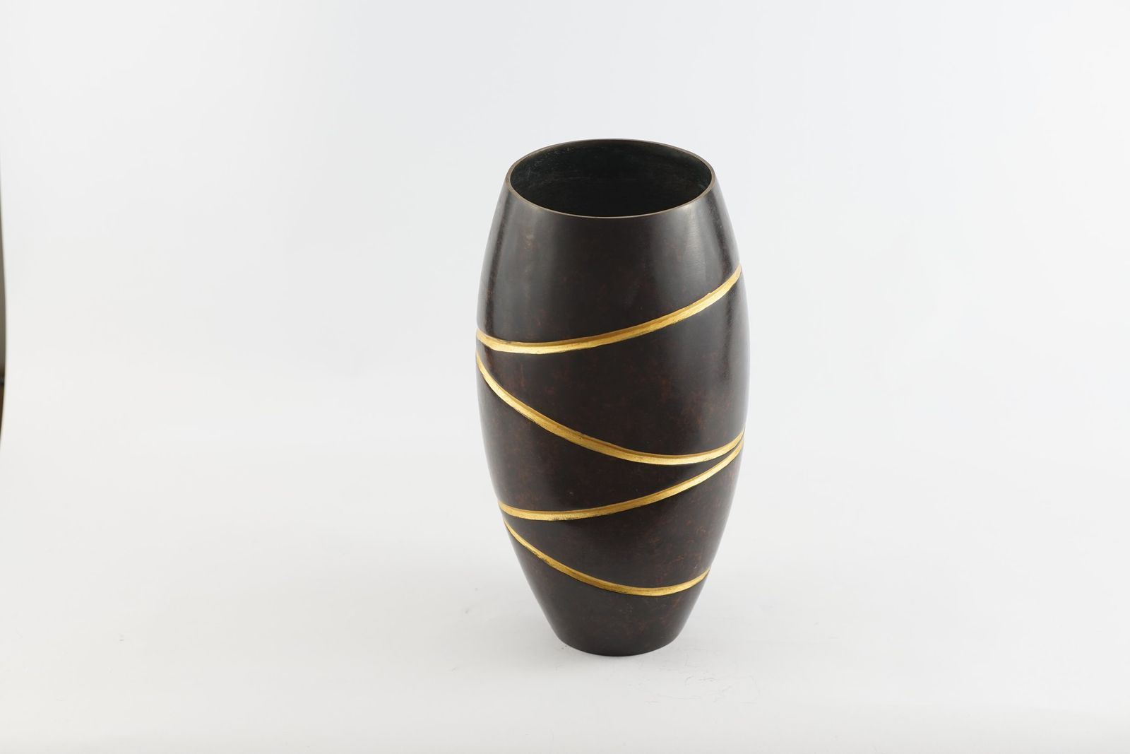 Bronze Vase With Gilt Detail, Circa 1960 photo vintage