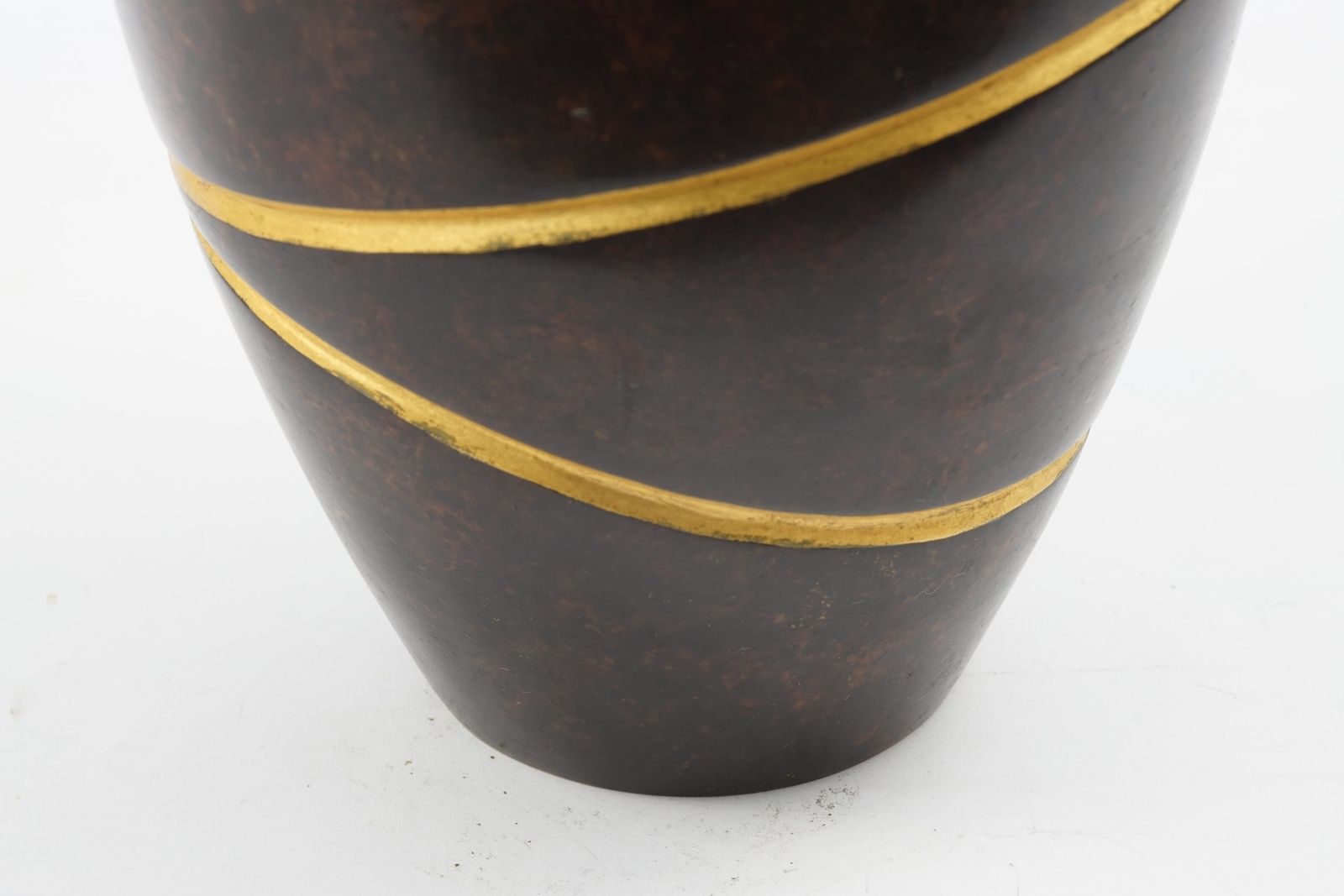 Home Decor Bronze Vase With Gilt Detail, Circa 1960 photo