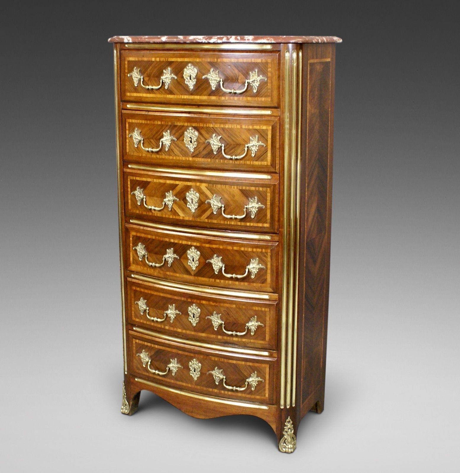 An Attractive French Rosewood Secretaire Chest