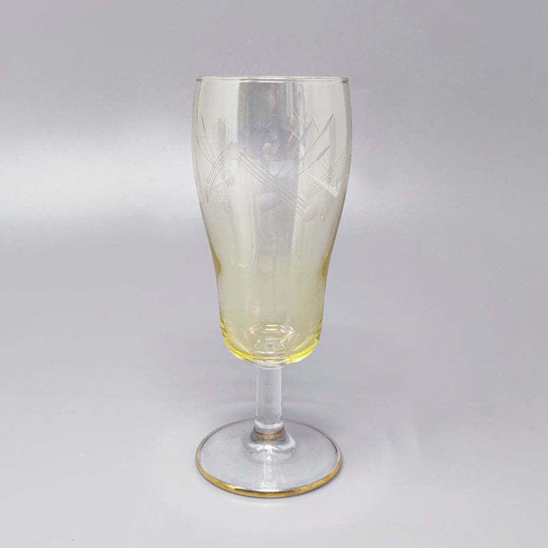 1960s Astonishing Set Of Six Crystal Glasses. Made In Italy photo 312.0