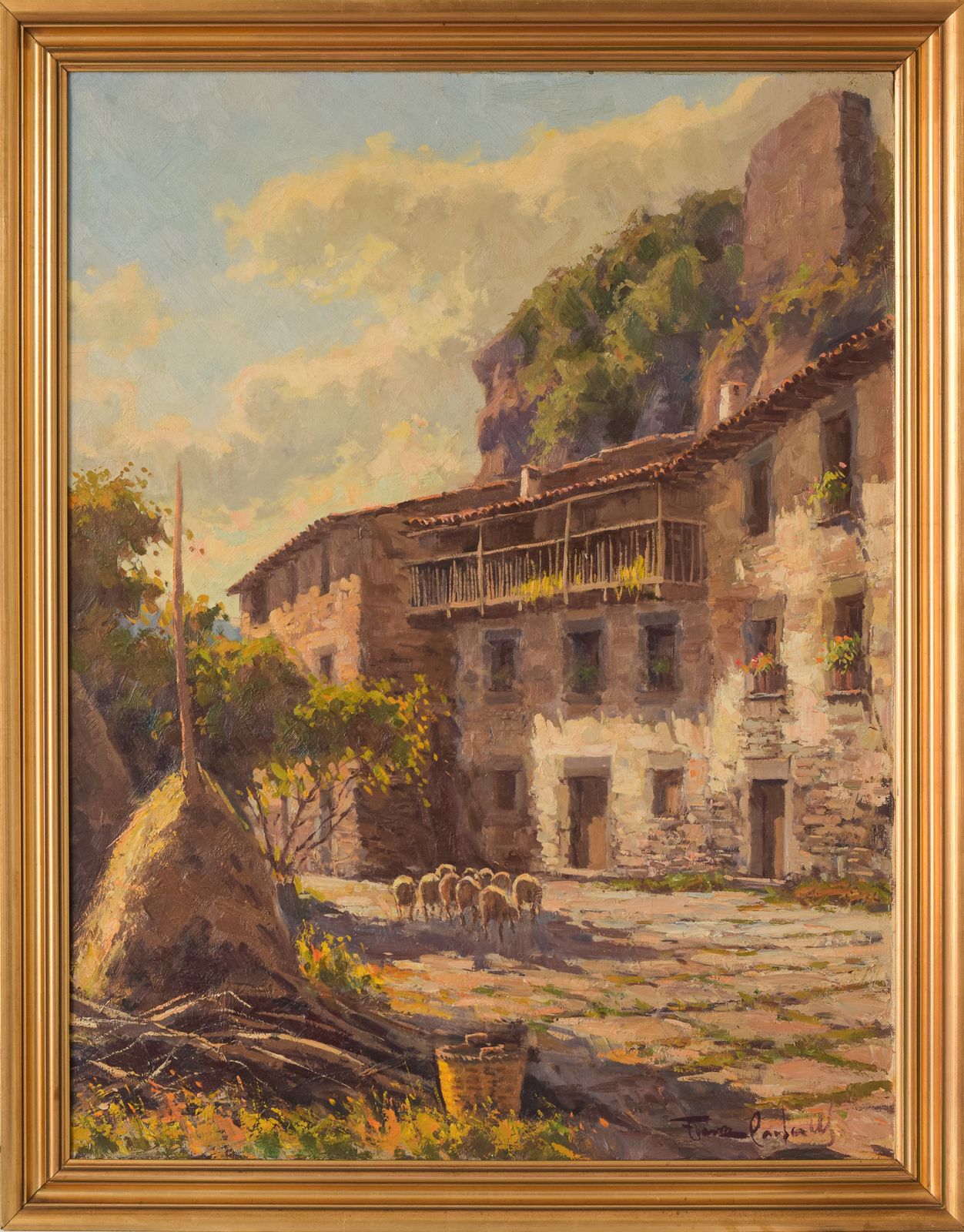 Francesc Carbonell Massabe   Farmyard With Sheep photo furniture