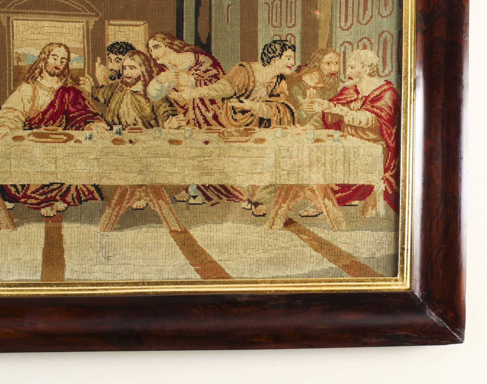 Antique Flanders Tapestry Of The Last Supper 19th C photo Art