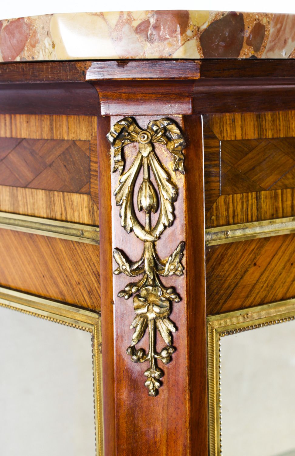 photo furniture Antique French Kingwood Parquetry Ormolu Mounted Vitrine Cabinet 19th C