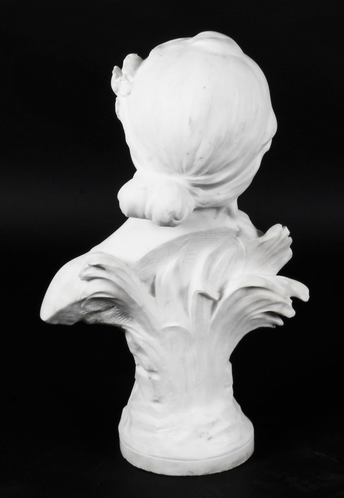 Antique Carrara Marble Portrait Bust By Auguste Moreau Circa 1890 photo 2950.0