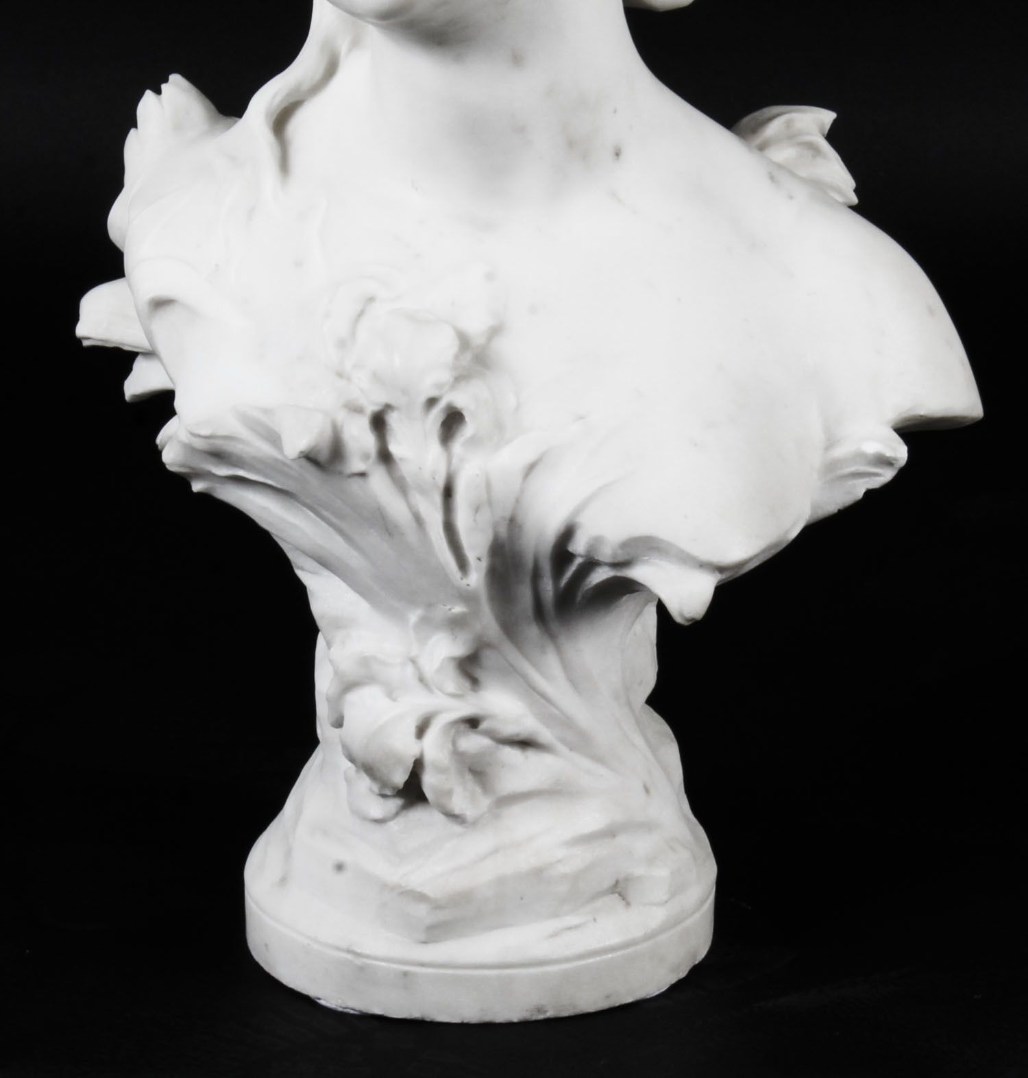 photo for sale Antique Carrara Marble Portrait Bust By Auguste Moreau Circa 1890
