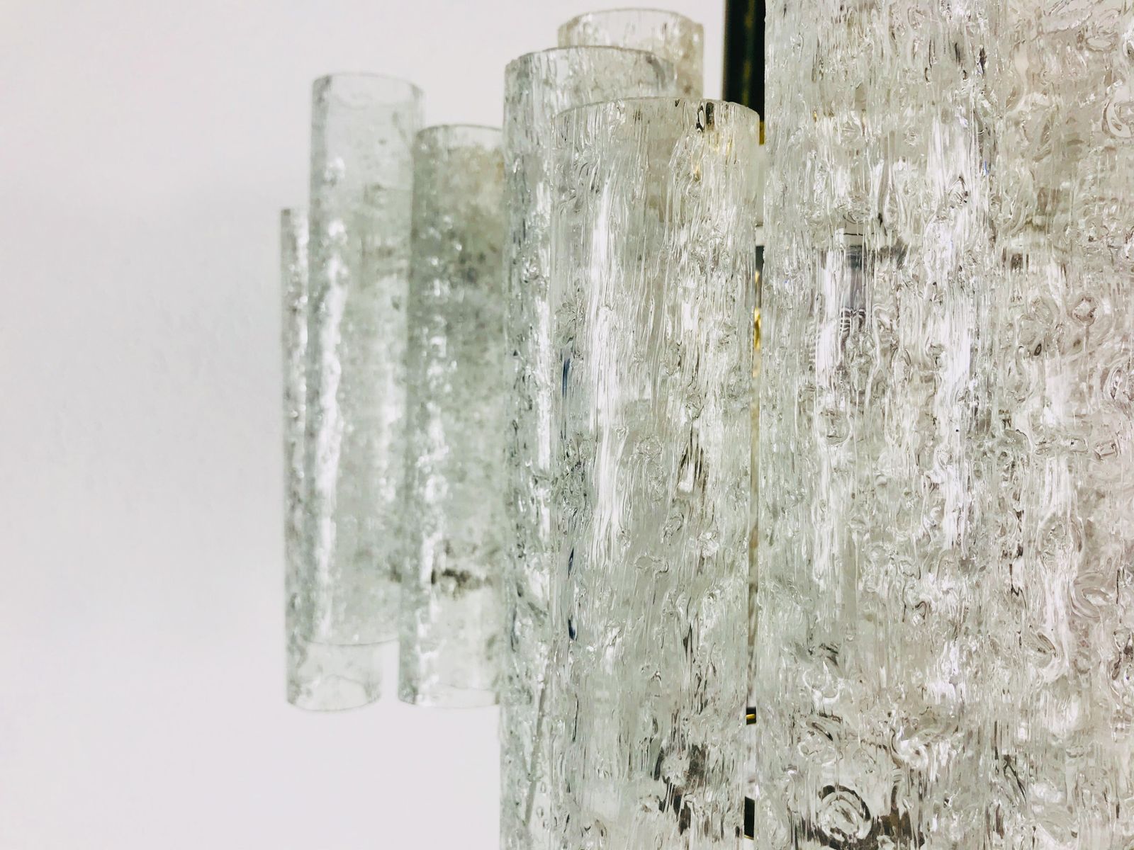 photo furniture Extraordinary Doria Midcentury Crystal Ice Glass Chandelier Germany 1960s