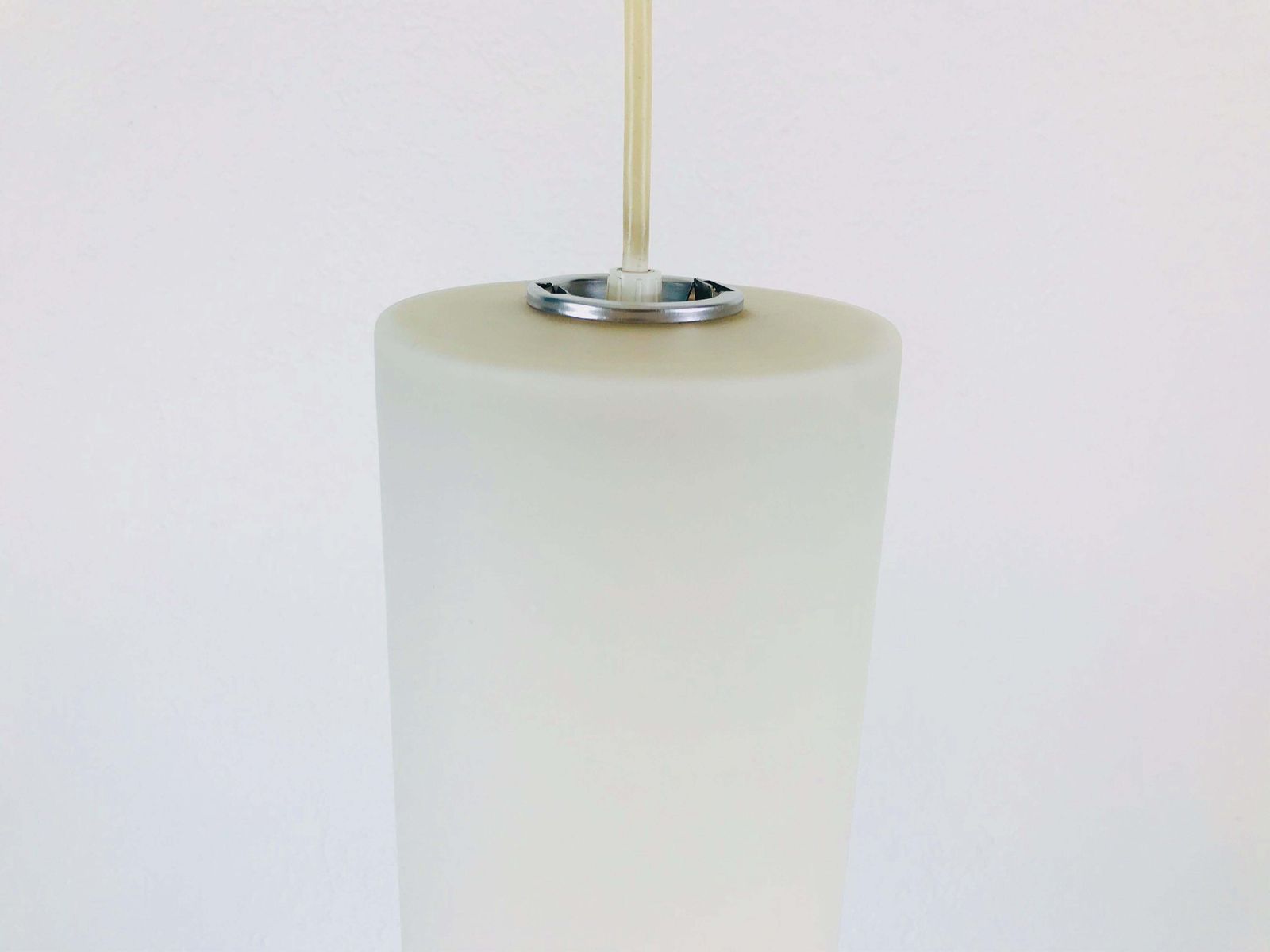 Set Of 3 Rare Opaline Glass Pendant Lamps By Glashütte Limburg, 1960s photo vinterior