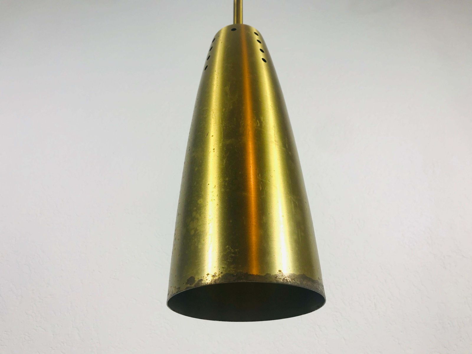 Pair Of Full Brass Mid Century Modern Pendant Lamps, 1950s, Germany photo 783.0