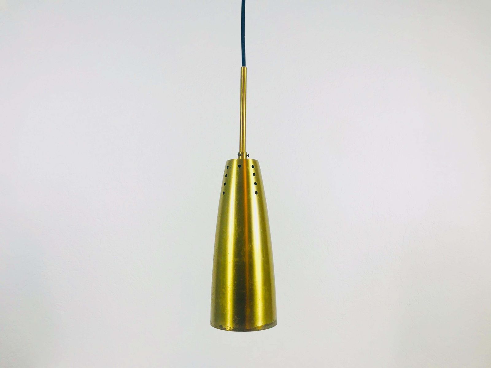 photo furniture Pair Of Full Brass Mid Century Modern Pendant Lamps, 1950s, Germany