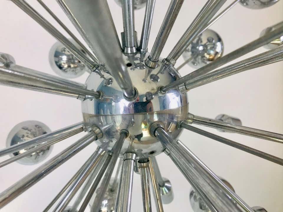photo vinterior Rare Large Space Age Chrome Chandelier By Cosack Leuchten, 1970s, Germany