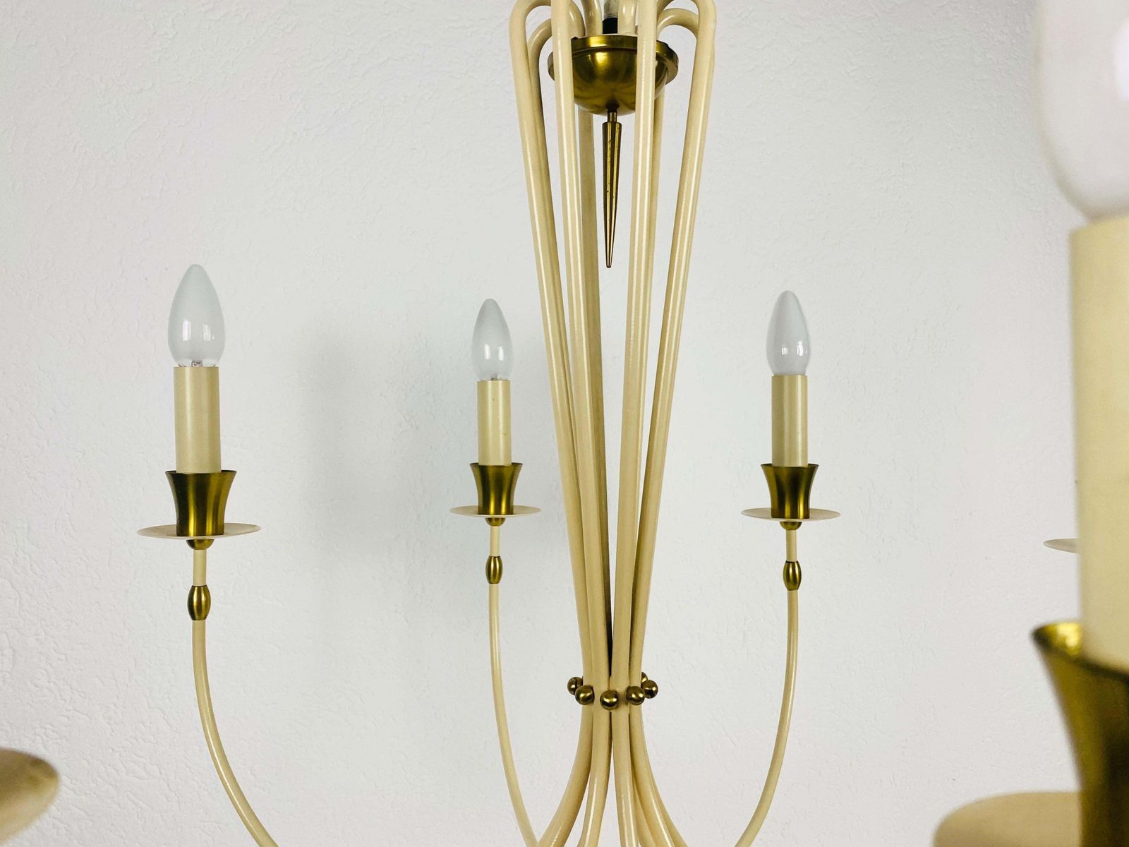 Midcentury Brass 8 Arm Sputnik Chandelier By Vereinigte Werkstätte, 1960s photo buy