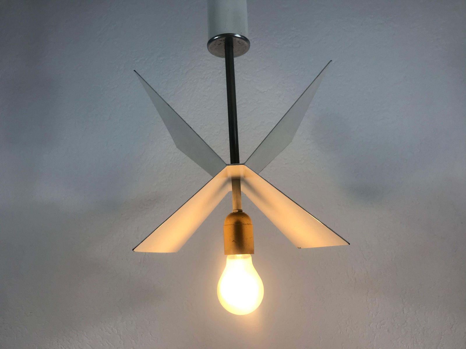 White Metal Italian Space Age Chandelier‚ X Shape’, 1960s, Italy photo Lighting