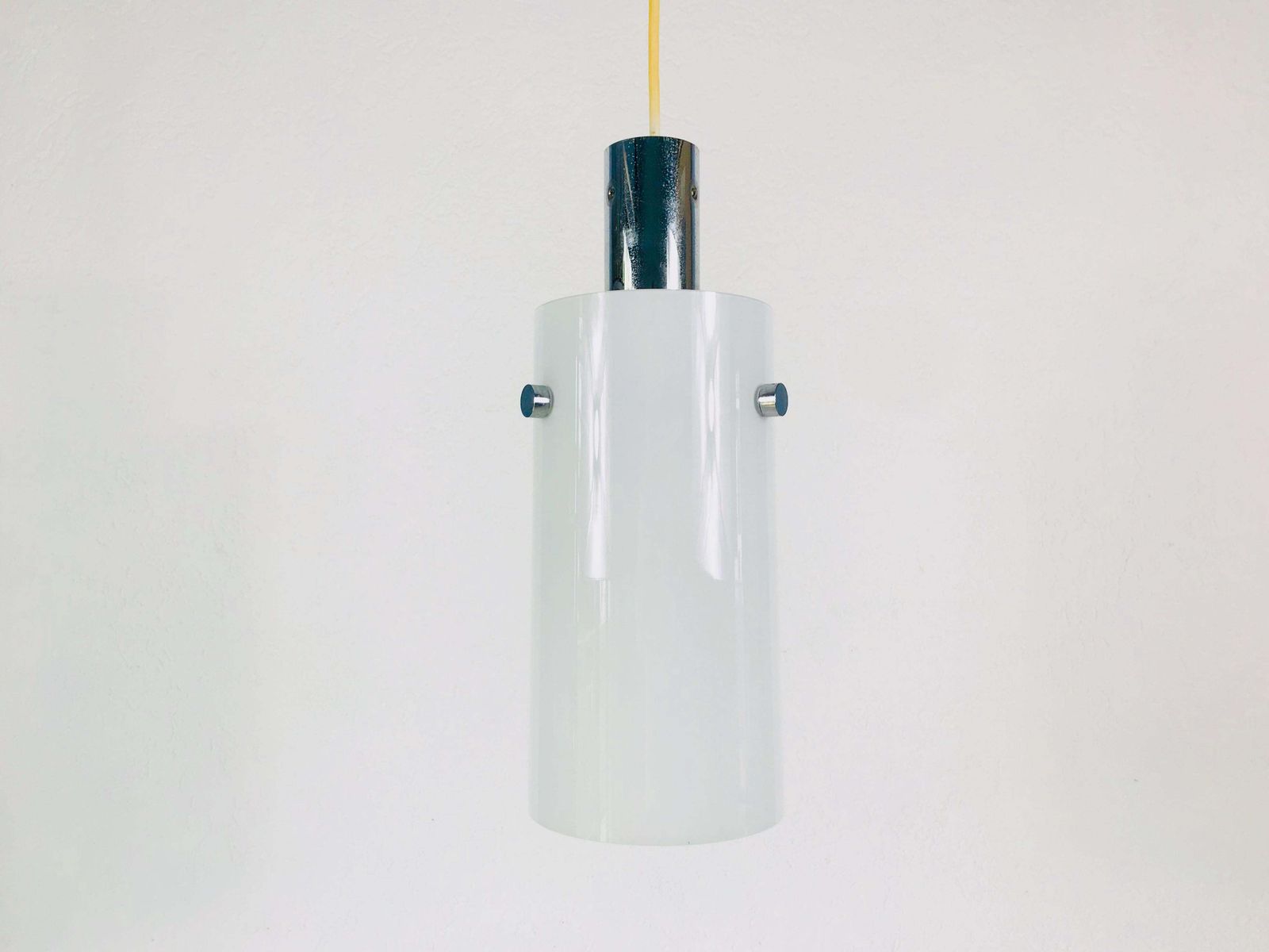 Rare Opaline Glass Pendant Lamp By Limburg, 1970s photo furniture