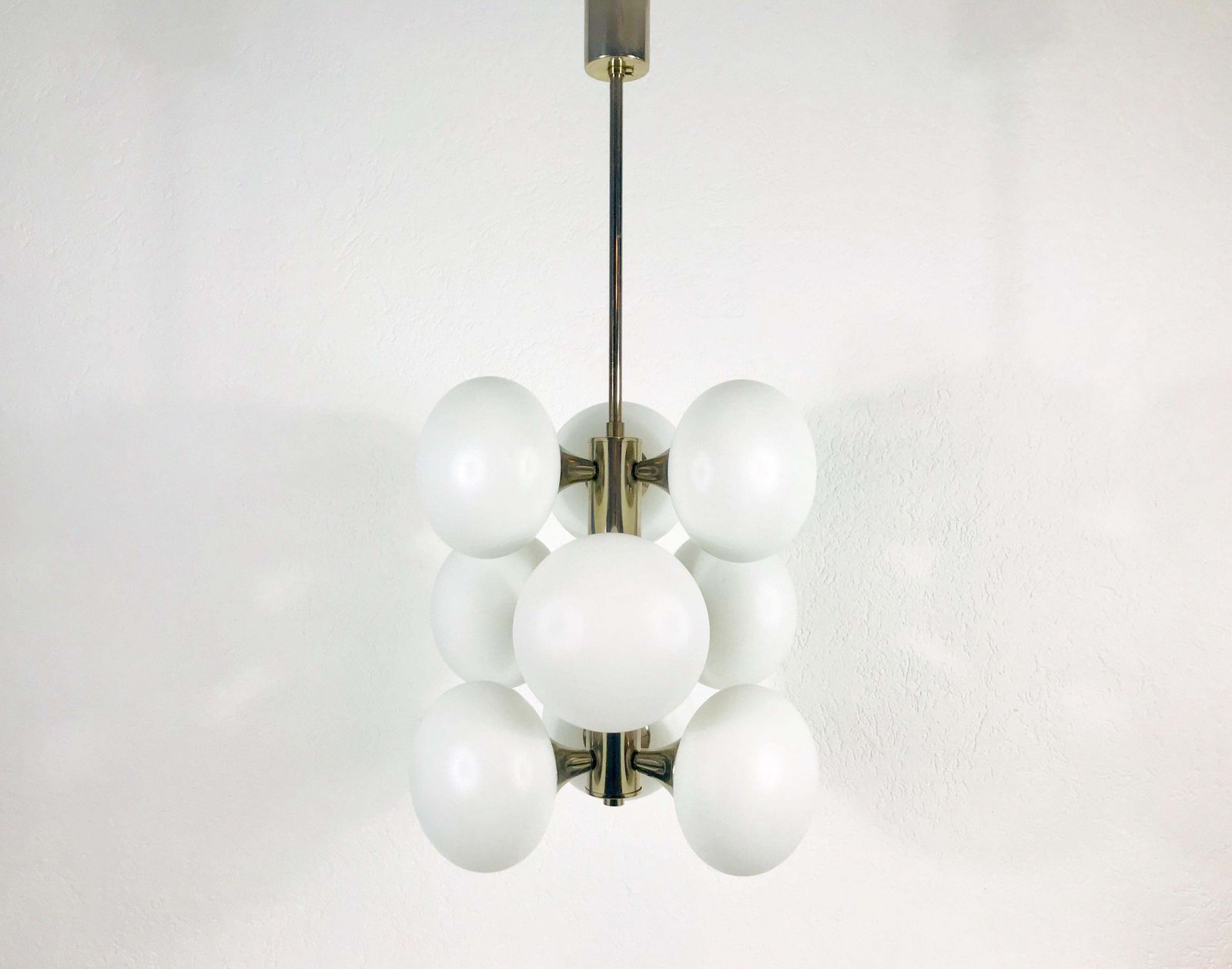 Mid Century Modern Chrome Kaiser 9 Arm Space Age Chandelier, 1960s, Germany photo 1569.0