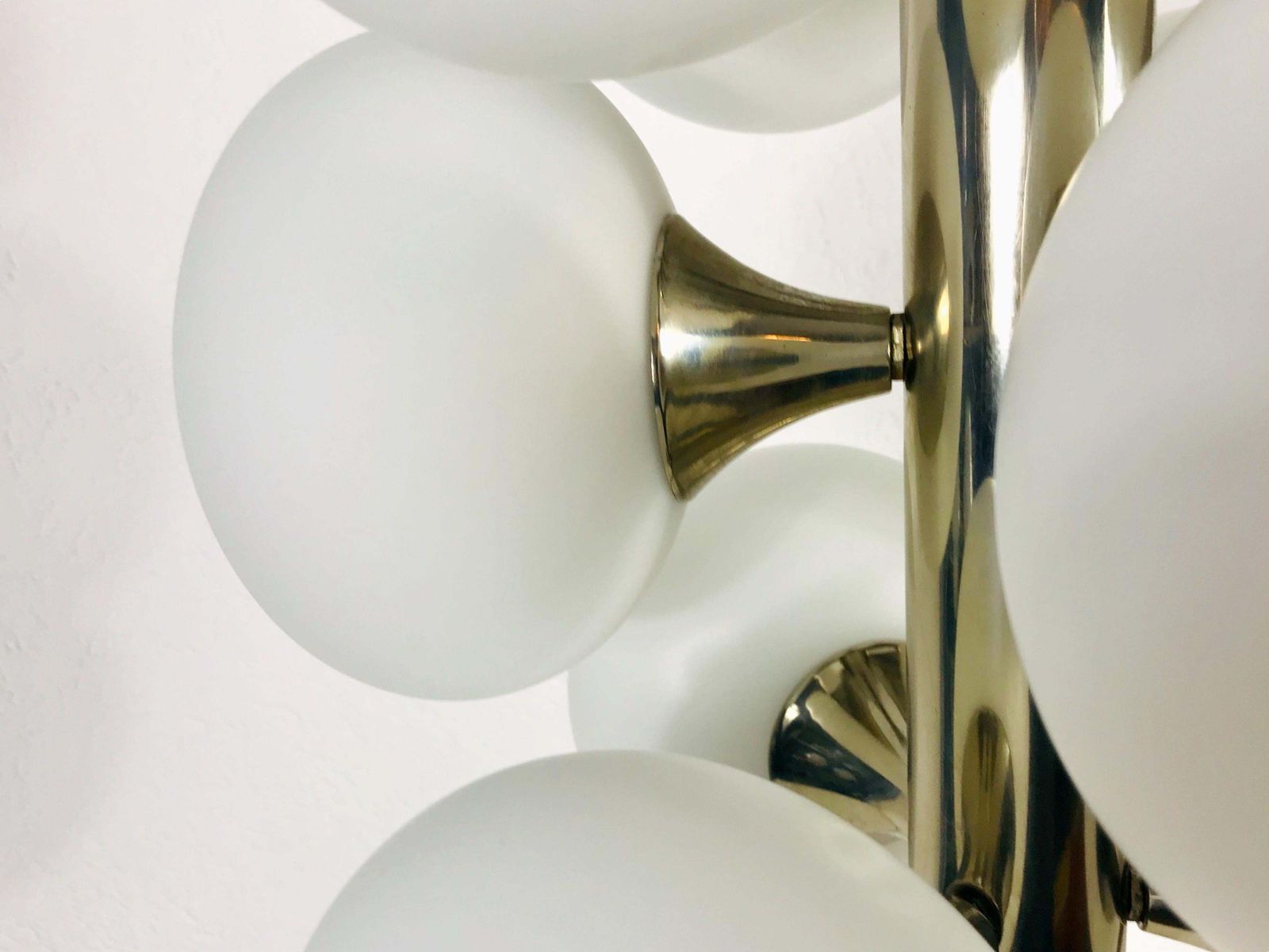 photo furniture Mid Century Modern Chrome Kaiser 9 Arm Space Age Chandelier, 1960s, Germany