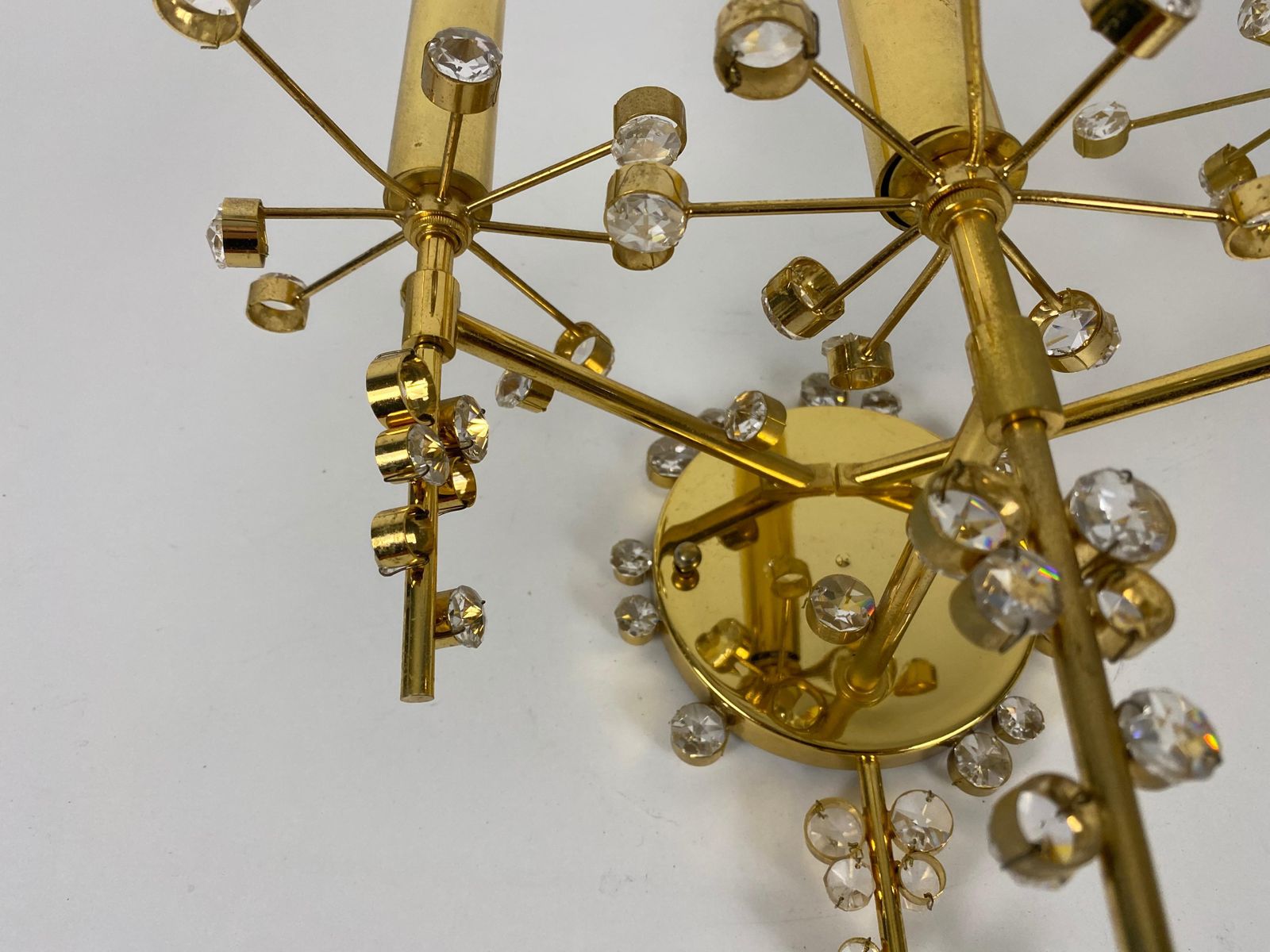 Extraordinary Geometric Crystal Glass Sconce By Palwa, Germany, 1960s photo buy