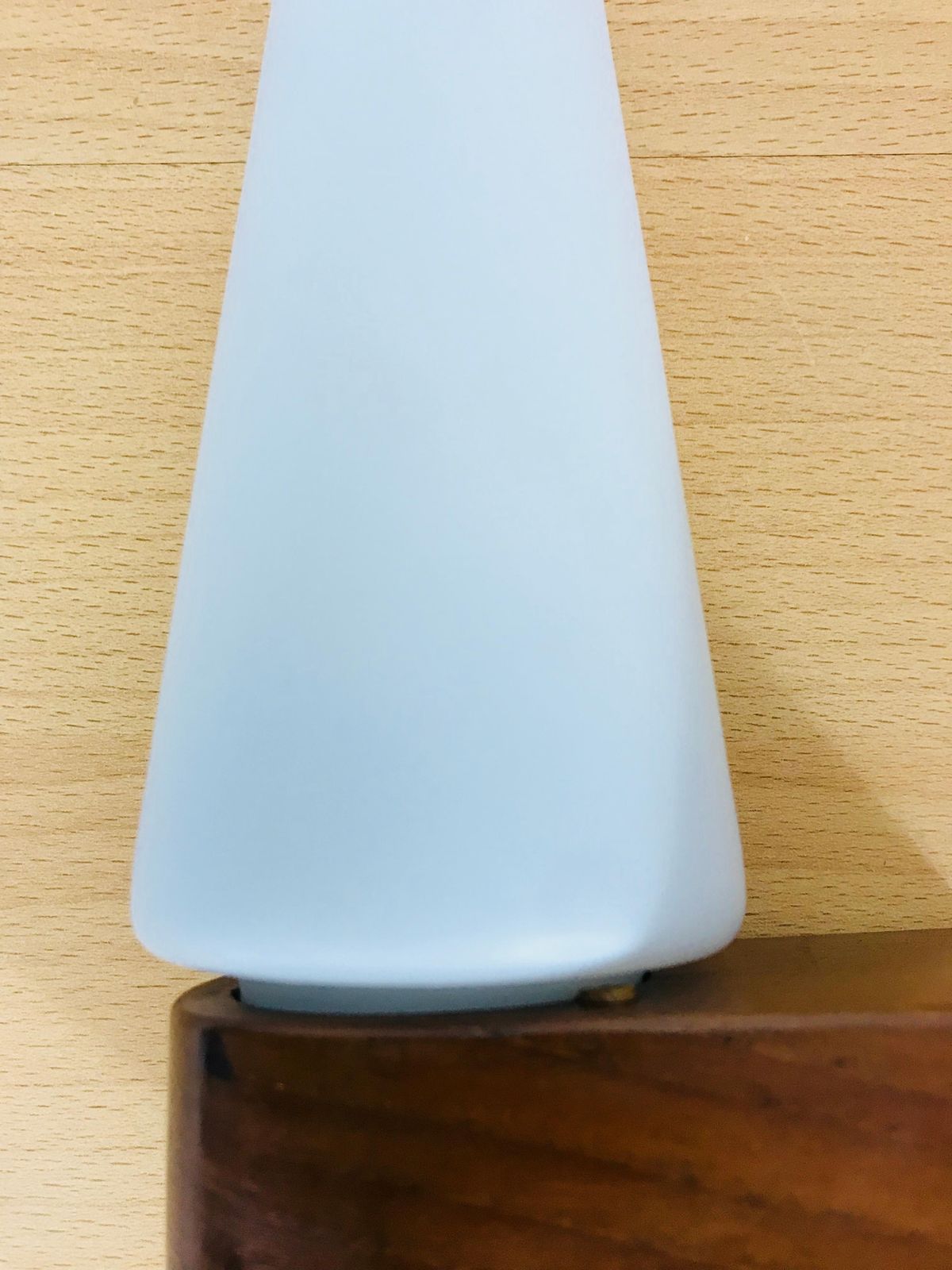Mid Century Modern Teak And Opaque Glass Wall Lamps, 1960s, Scandinavian, Pair photo vintage