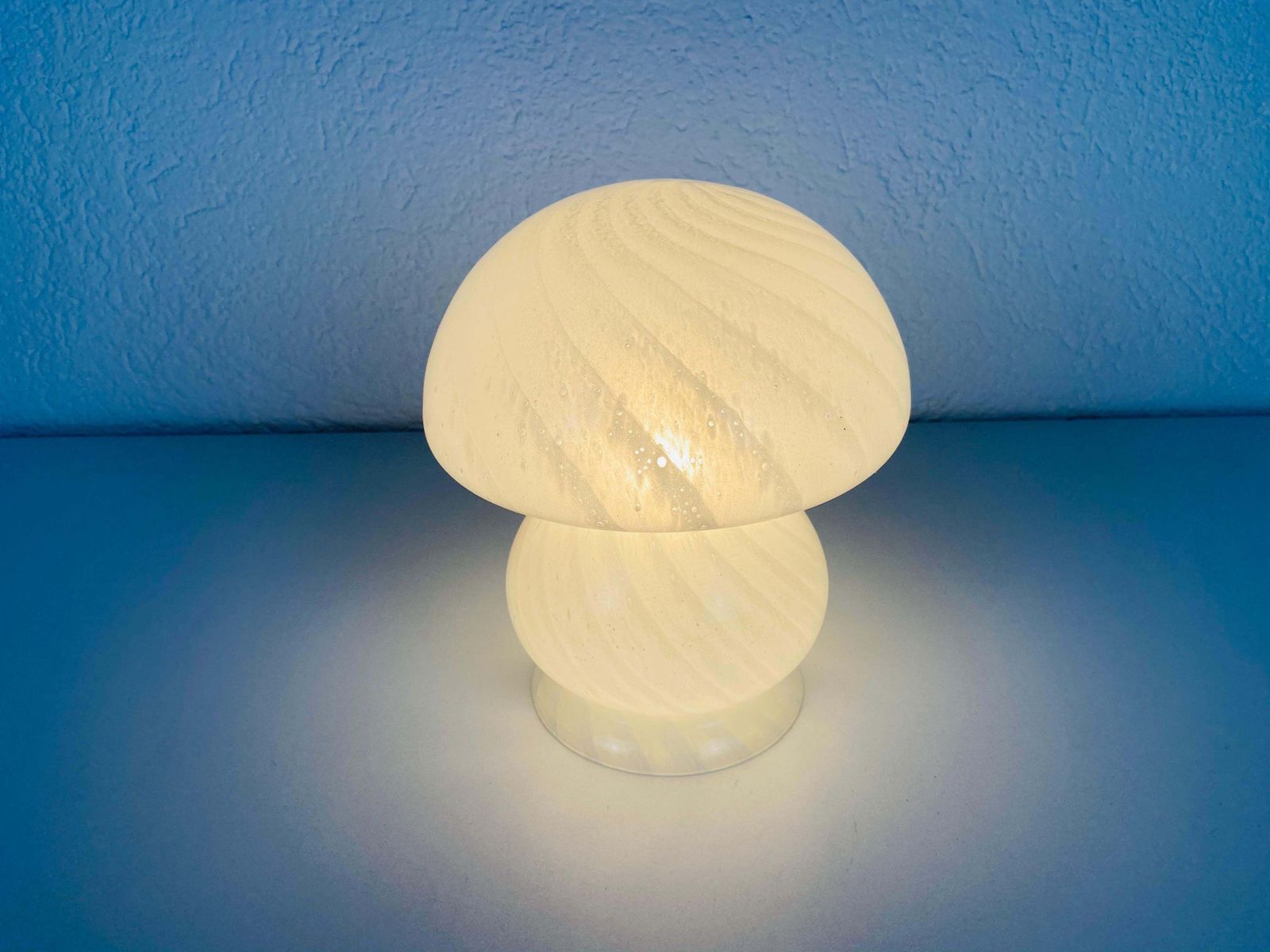 Pair Of Vetri D‘Arte Murano Glass Mushroom Table Lamps, Italy, 1970s photo Lighting