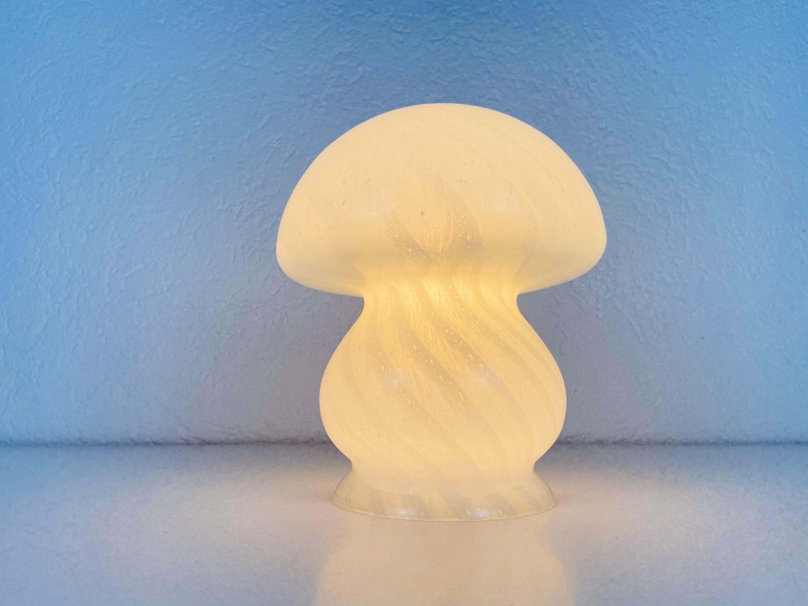 Pair Of Vetri D‘Arte Murano Glass Mushroom Table Lamps, Italy, 1970s photo vinterior