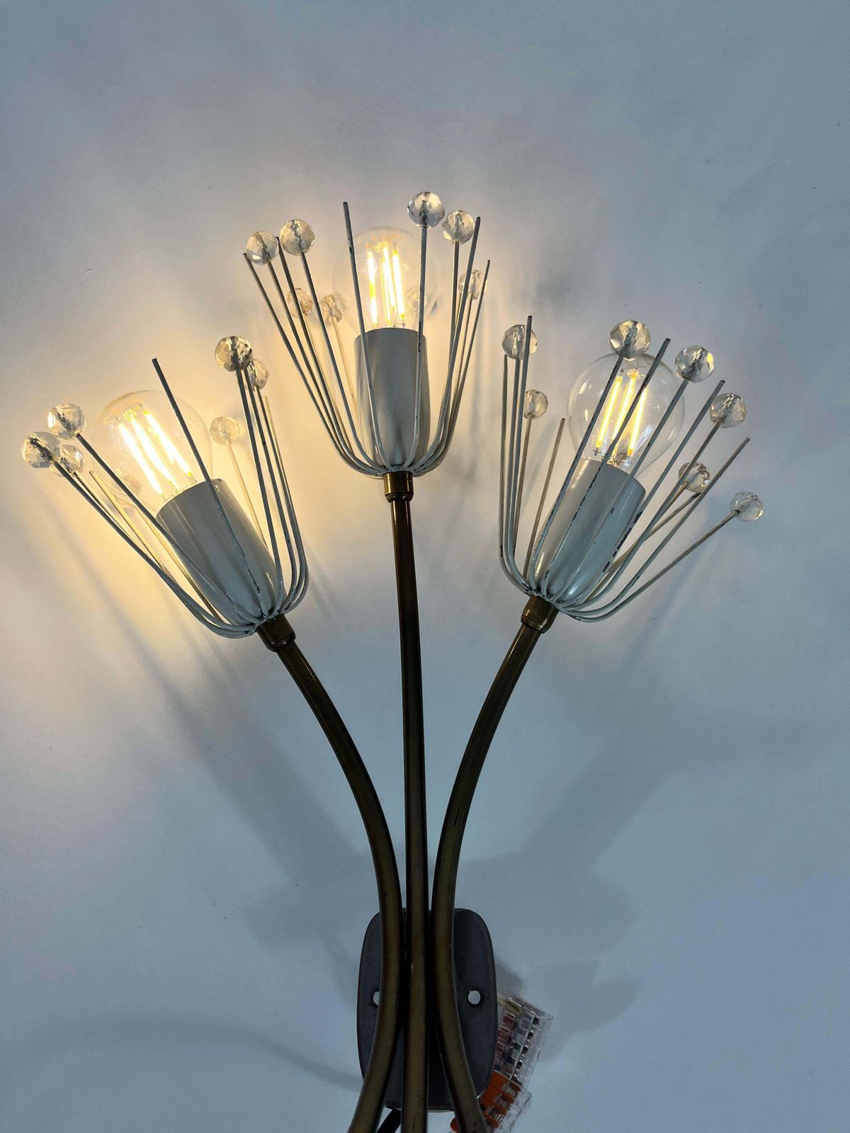 Pair Of Mid Century Brass Sconces By Emil Stejnar For Rupert Nikoll, 1960s photo vintage