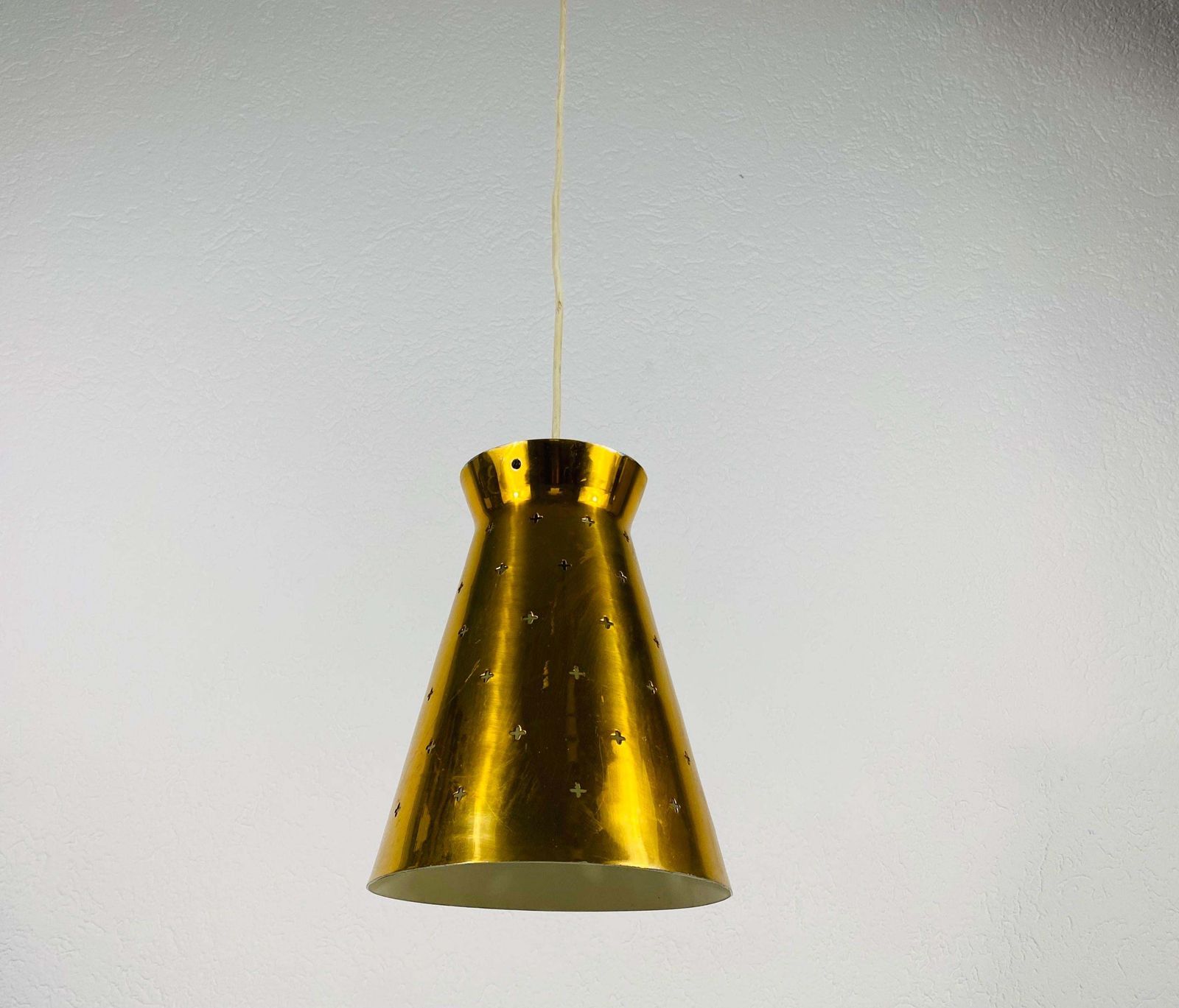 Polished Brass Pendant Lamp In The Style Of Paavo Tynell, 1950s photo for sale