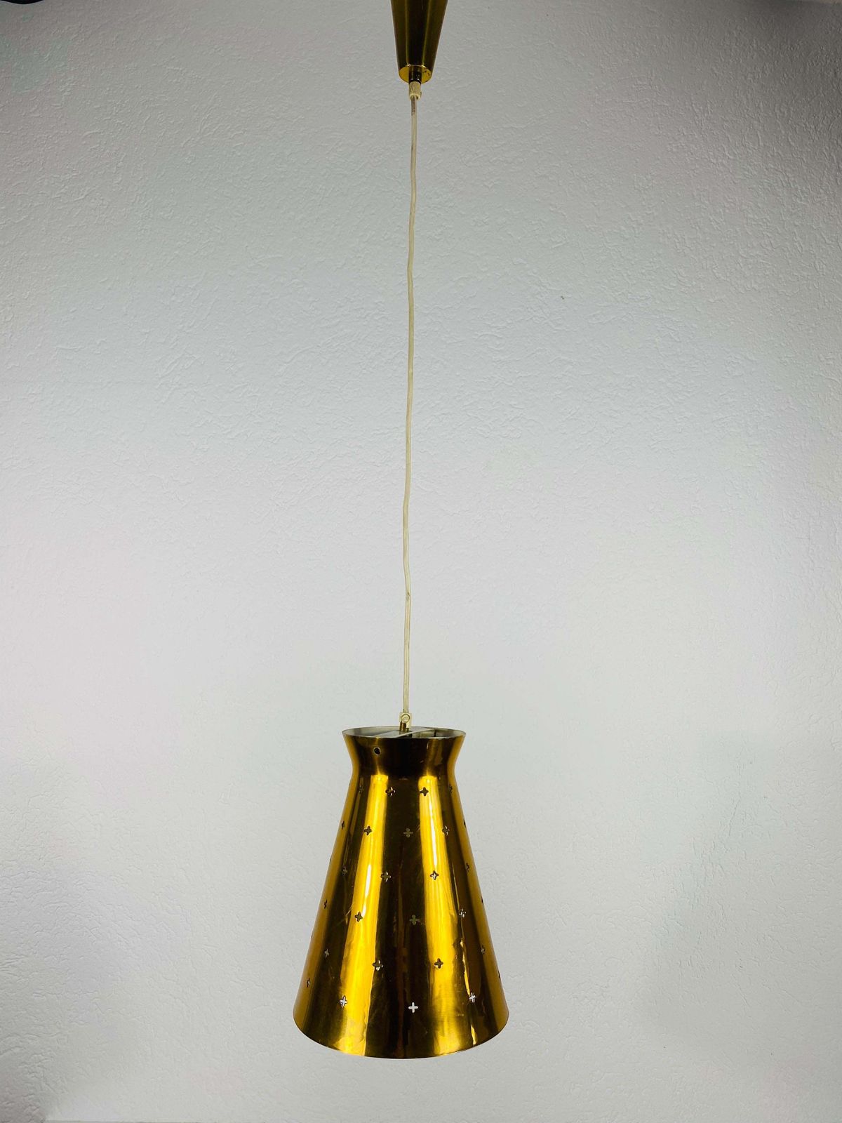 Polished Brass Pendant Lamp In The Style Of Paavo Tynell, 1950s photo vinterior