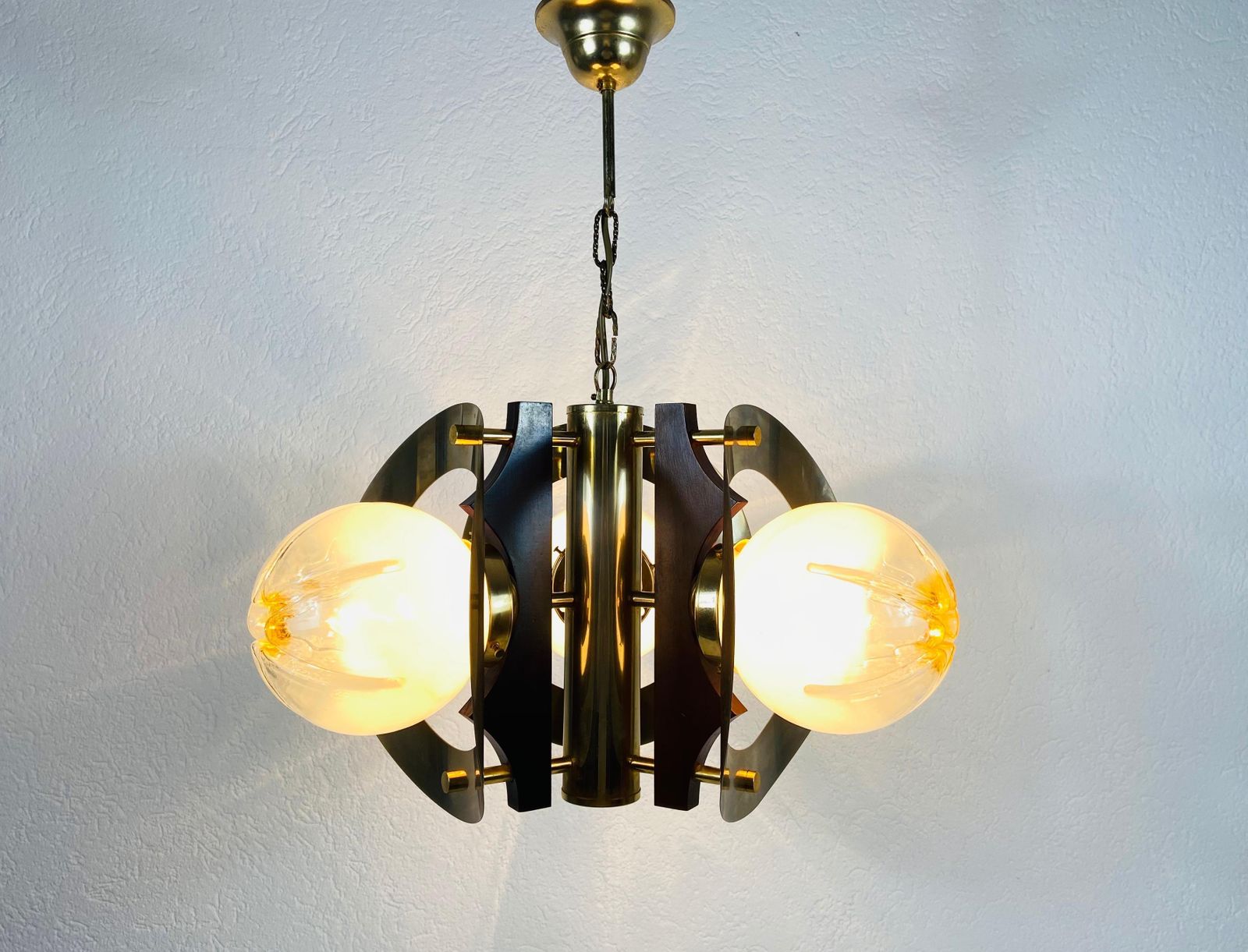 Extraordinary Aluminium And Murano Glass Ceiling Light By Mazegga, 1970s, Italy photo vintage