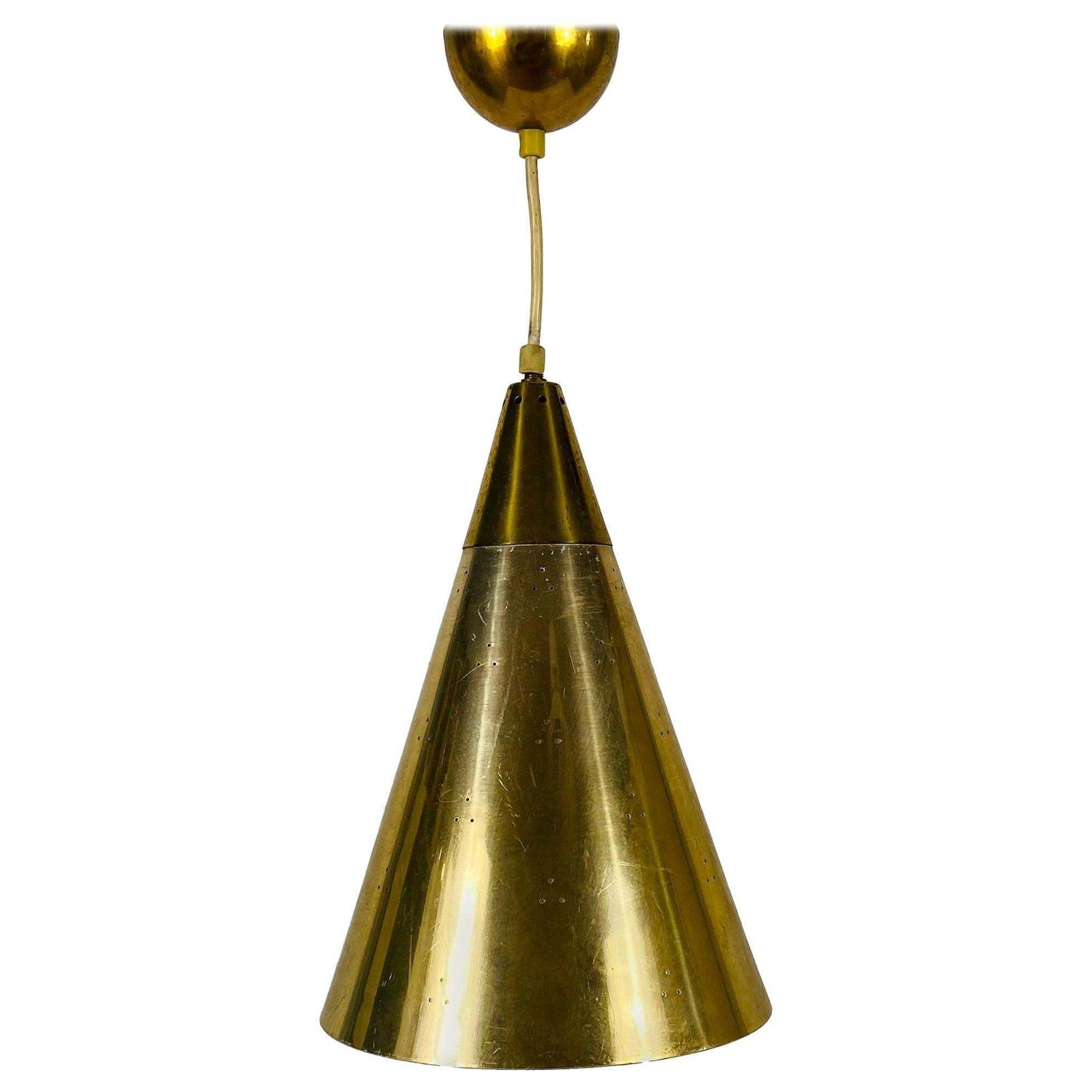Polished Brass Pendant Lamp In The Style Of Paavo Tynell, 1950s