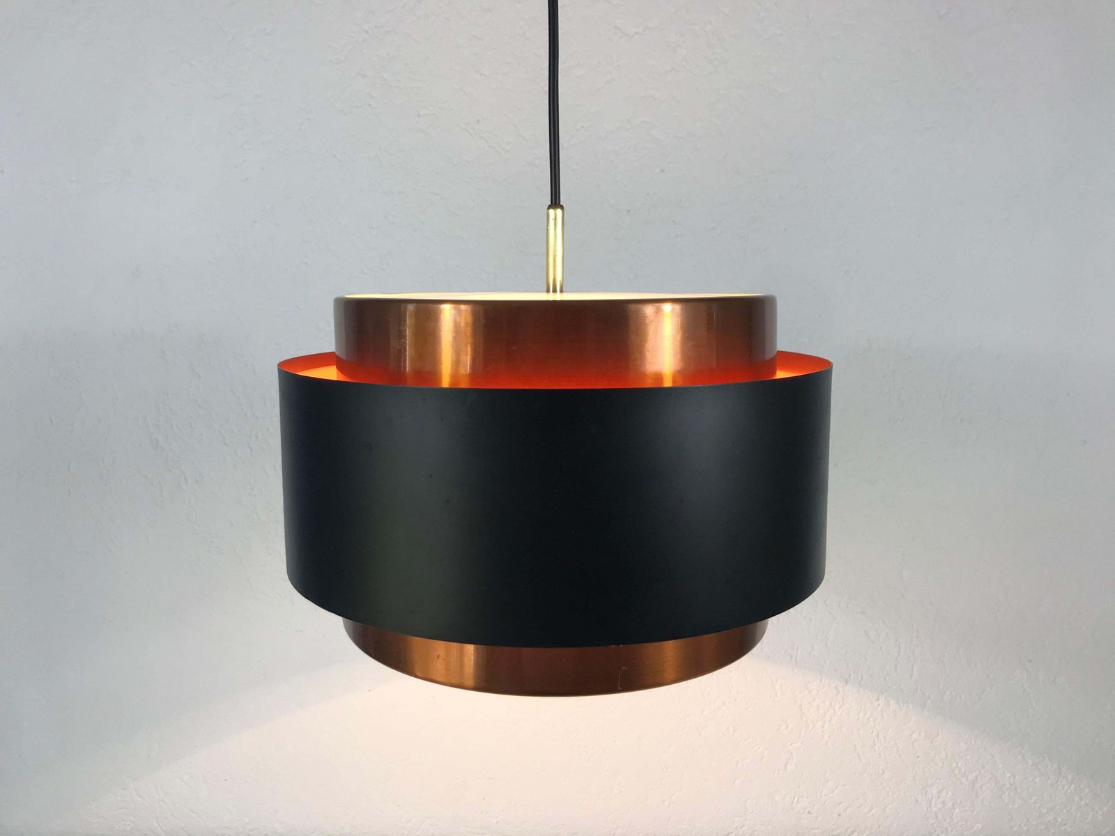 Copper And Black Saturn Pendant Lamp By Jo Hammerborg For Fog & Mørup, 1960s photo furniture