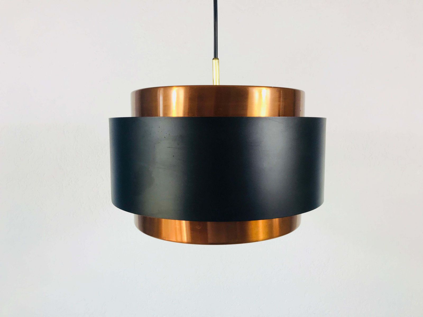Copper And Black Saturn Pendant Lamp By Jo Hammerborg For Fog & Mørup, 1960s photo for sale
