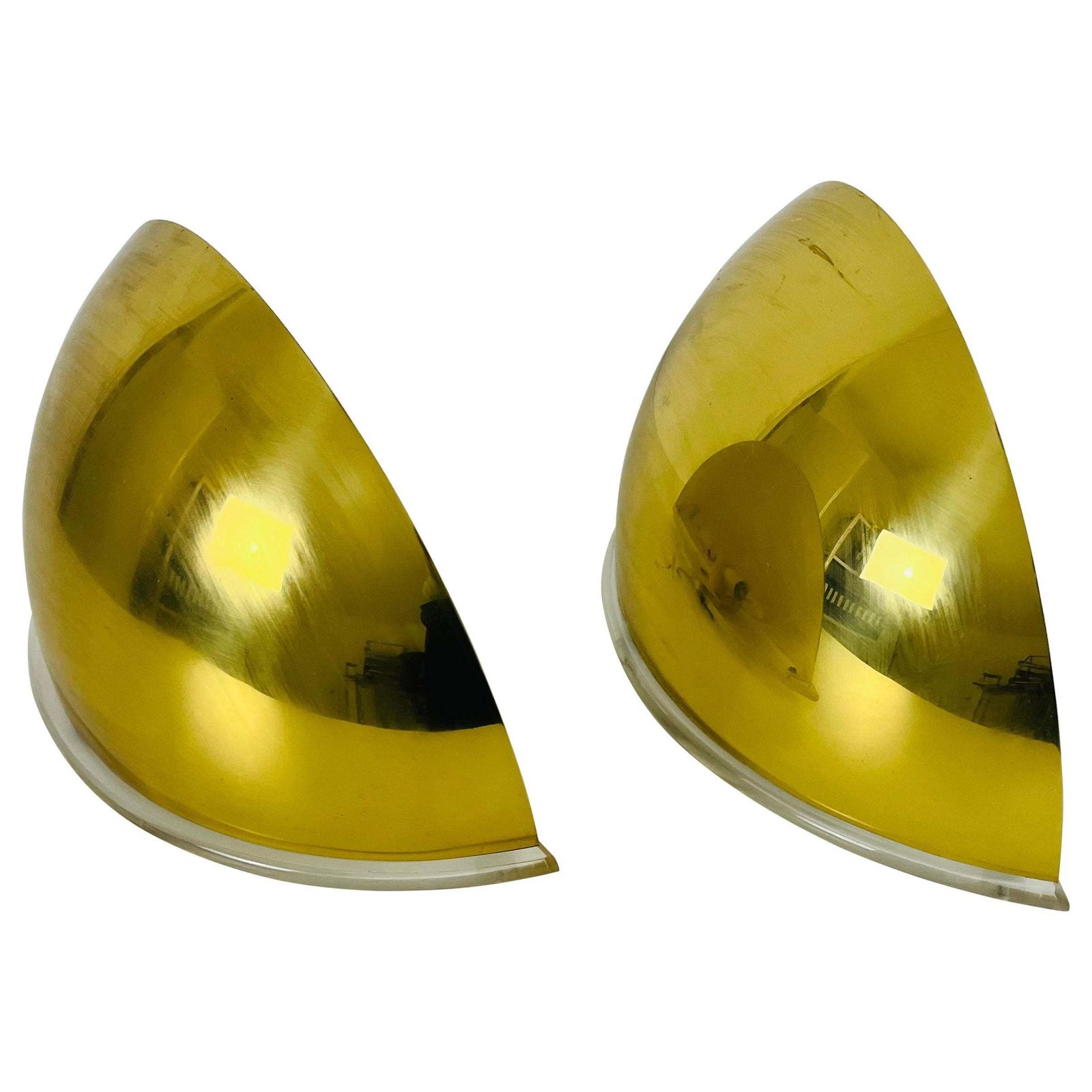 Pair Of Florian Schulz Midcentury Brass Wall Lamps, 1970s