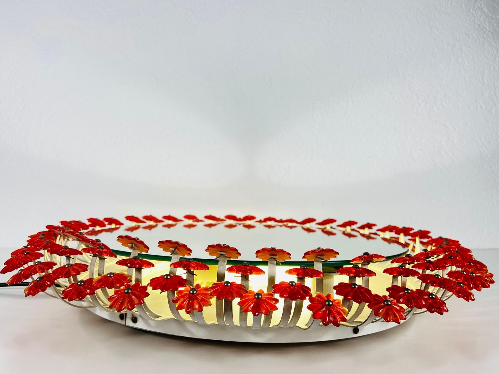 Mid Century Modern Round Mirror By Emil Stejnar For Rupert Nikoll, Austria 1960s photo for sale