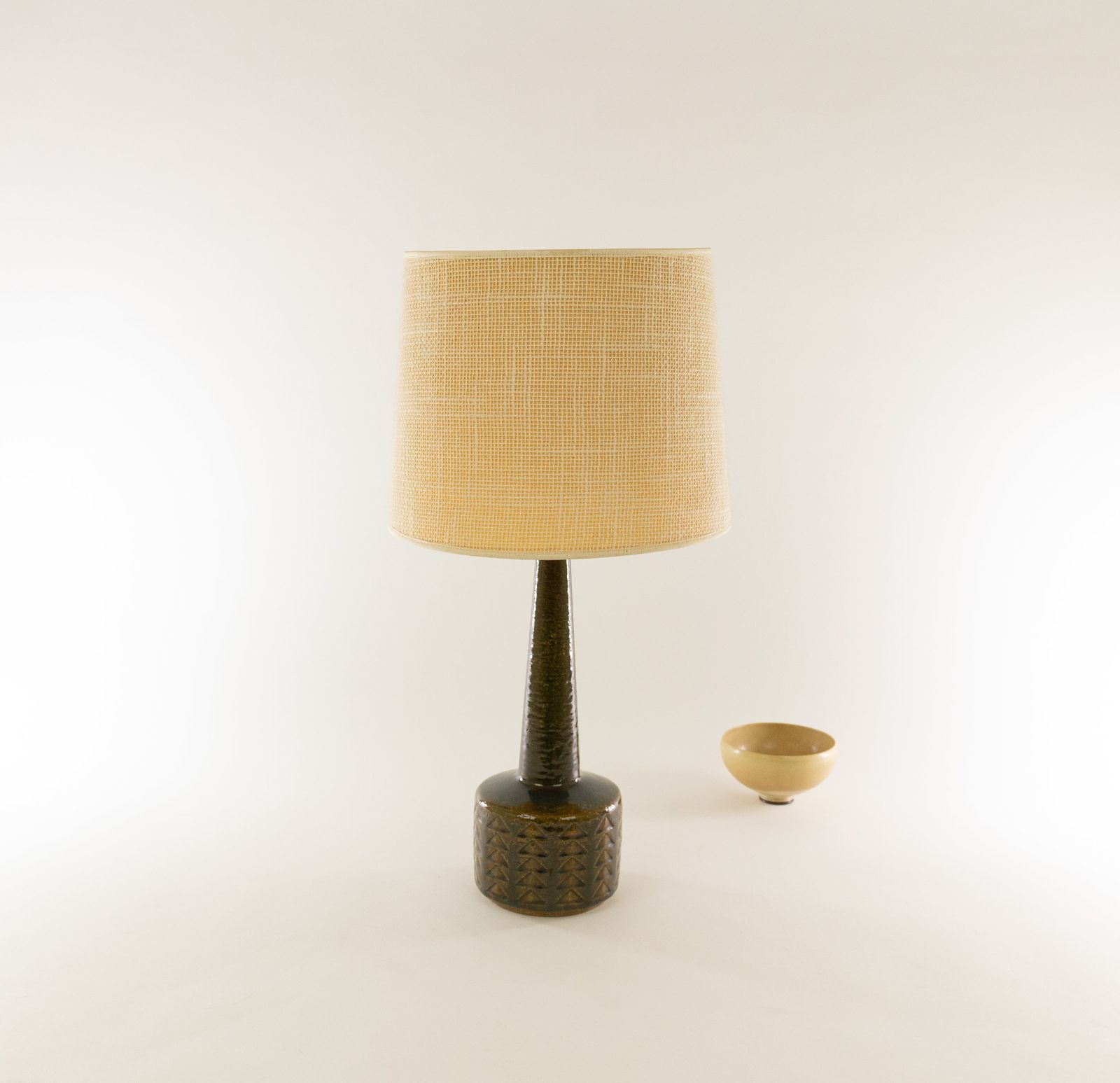 Olive And Amber Dl/35 Table Lamp By Linnemann Schmidt For Palshus, 1960s photo for sale