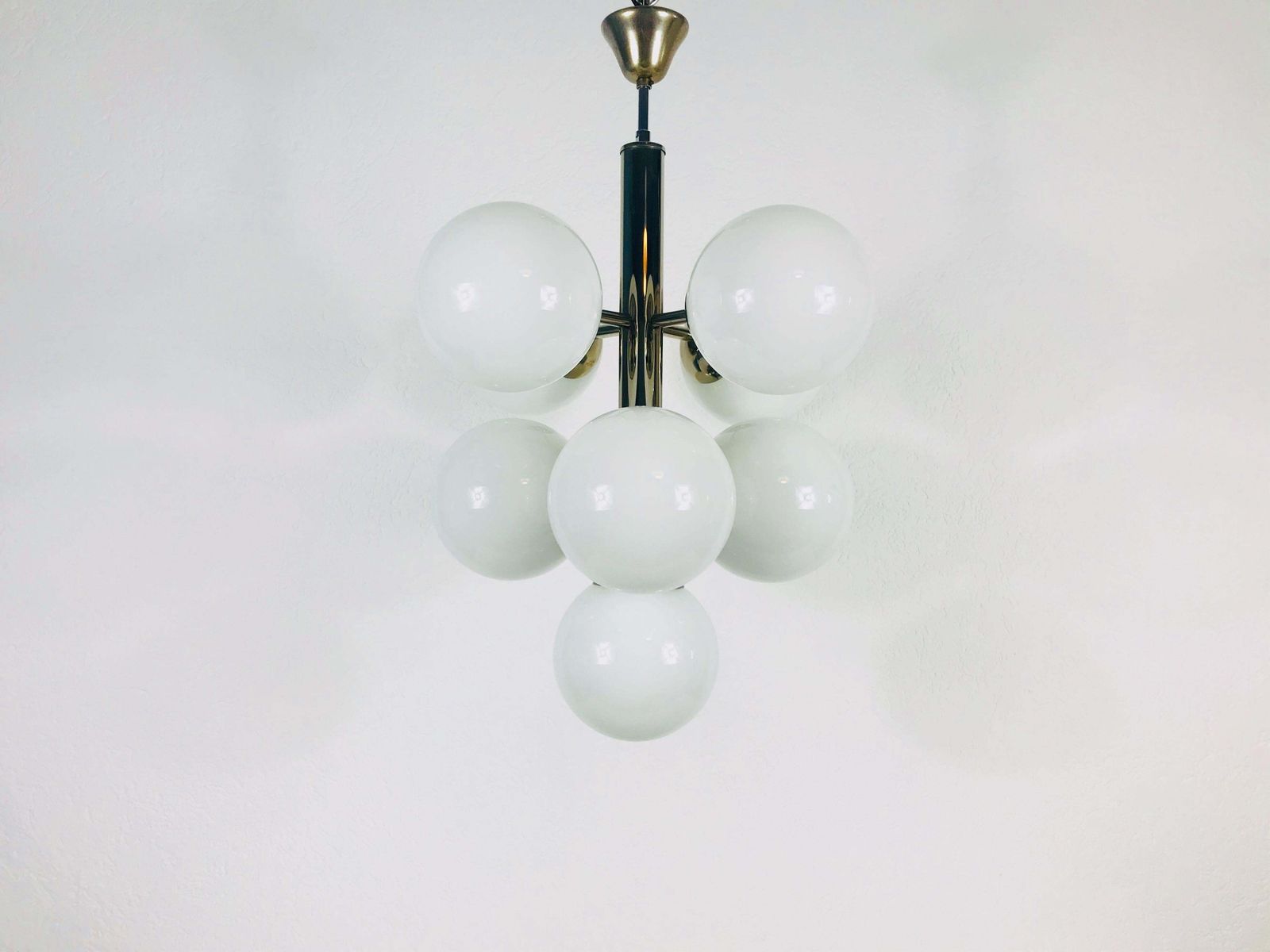 Mid Century Modern Chrome Kaiser 9 Arm Space Age Chandelier, 1960s, Germany photo 1127.0