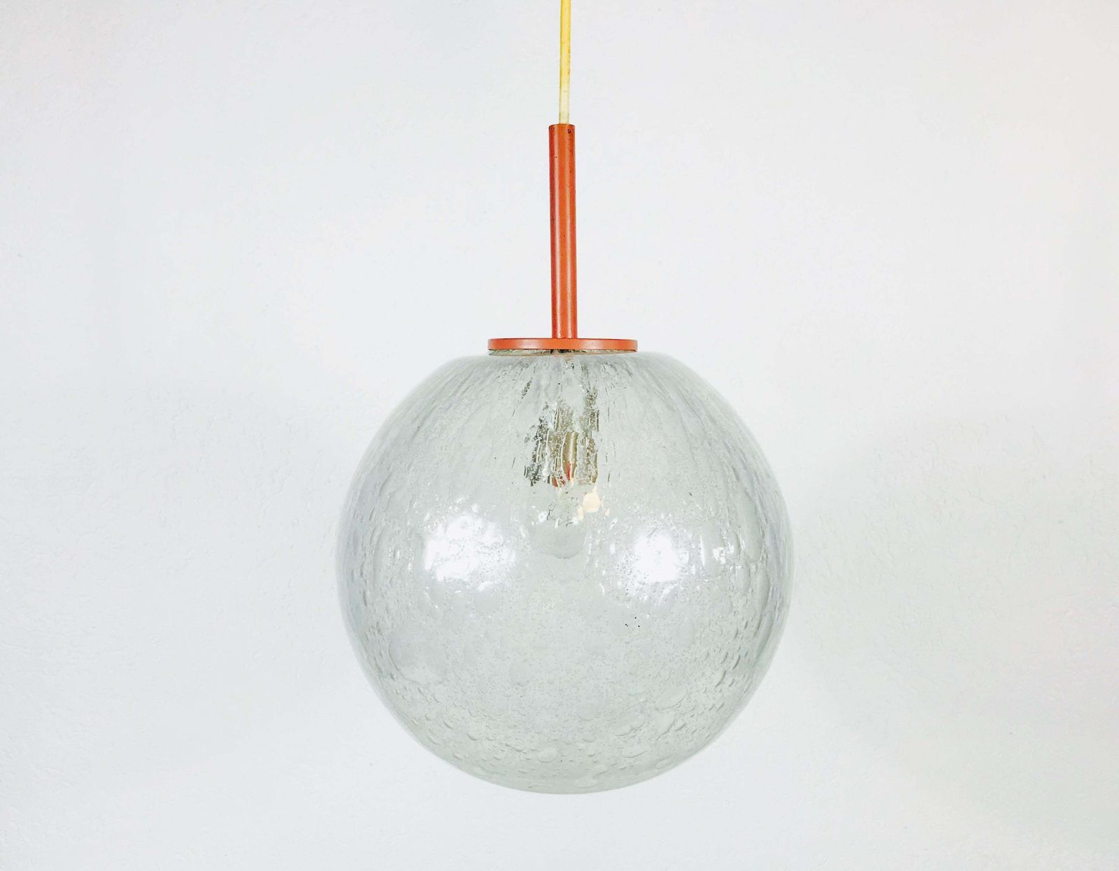 Round Crystal Ice Glass Bowl By Doria, 1970s, Germany photo Lighting