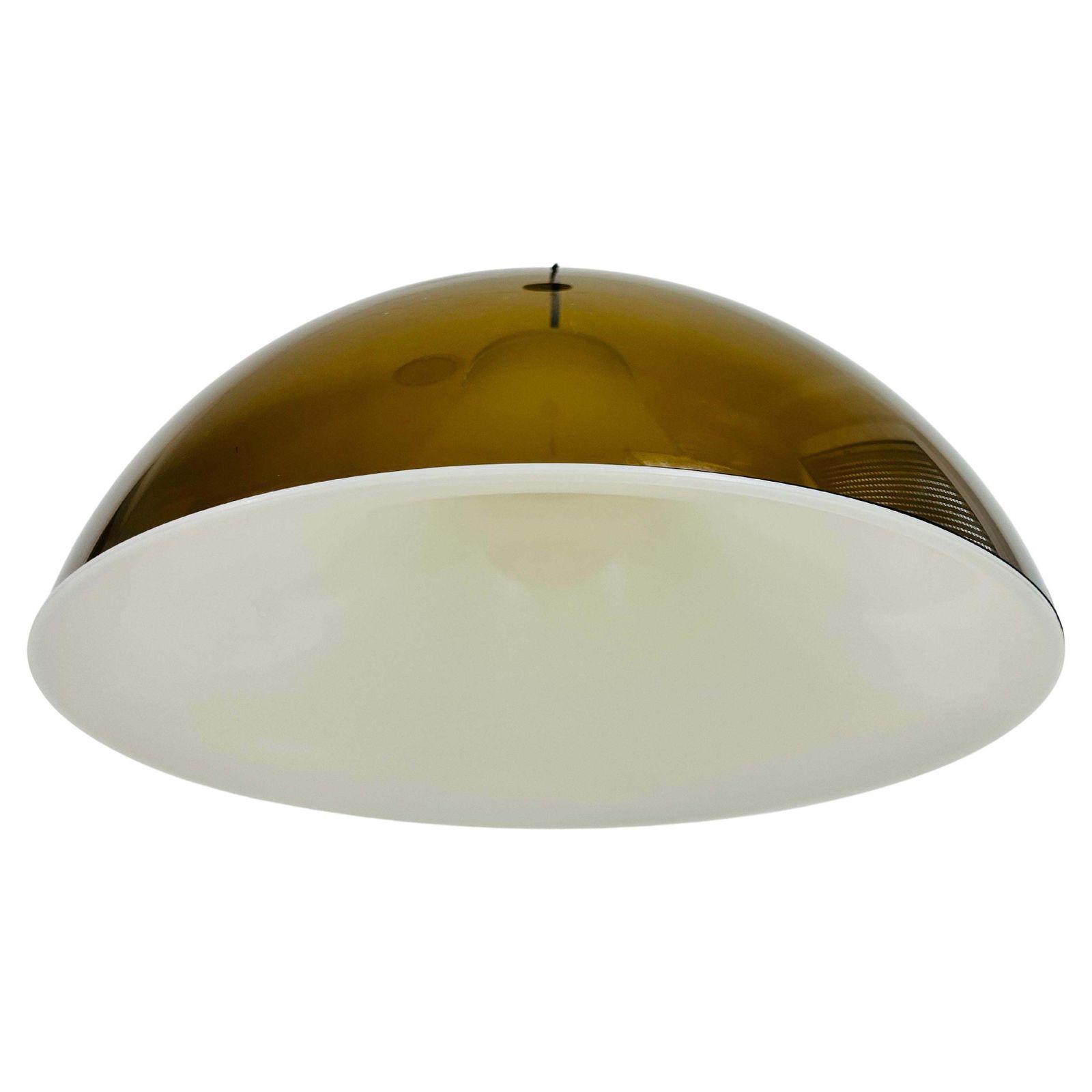 Brown And White Acrylic Glass Pendant Lamp In The Style Temde, 1970s