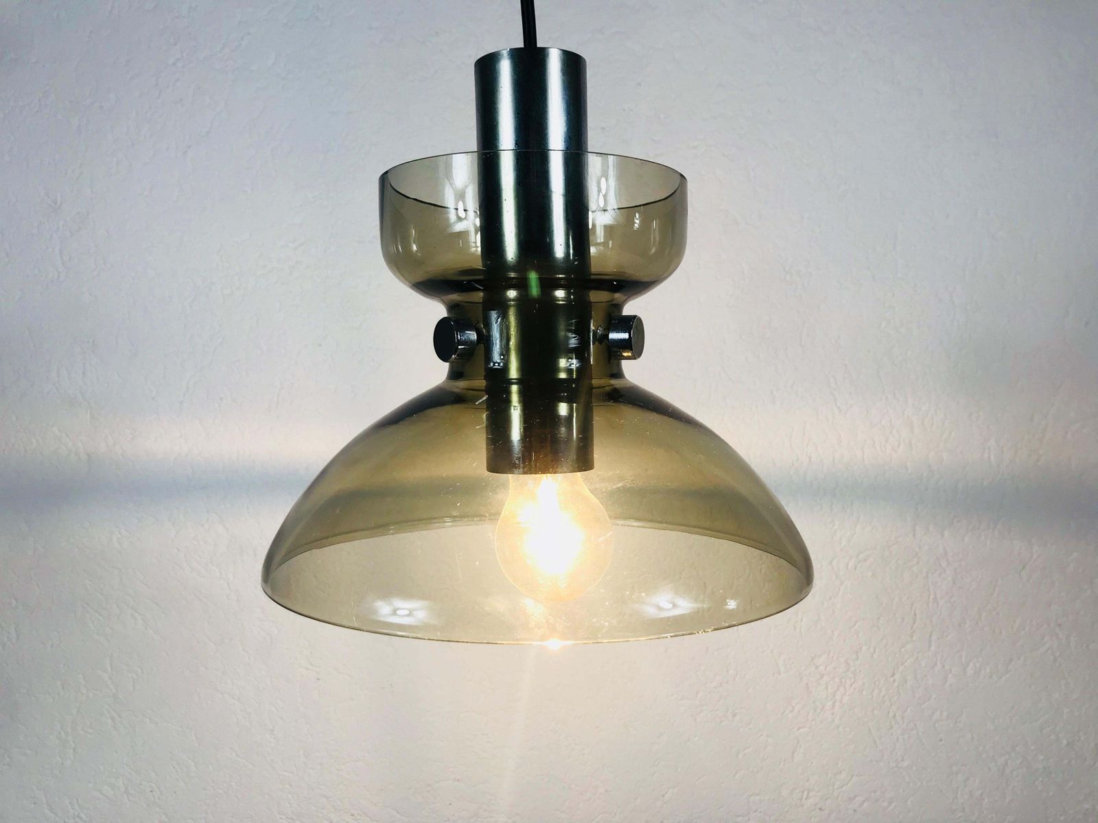 Rare Glass Pendant Lamp By Limburg, 1970s photo furniture