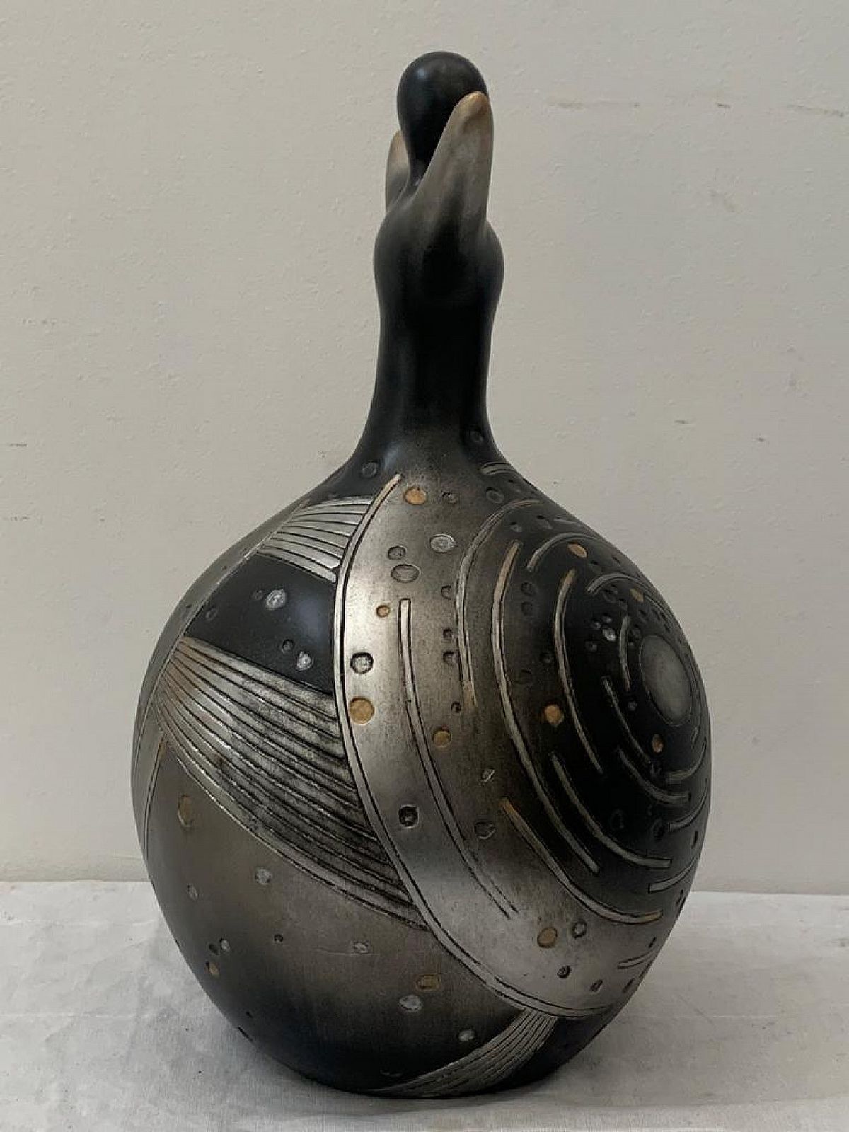 Sculpted Resin Sculpture Finished In Patinated Silver For Lam Lee Group, 1990s photo for sale