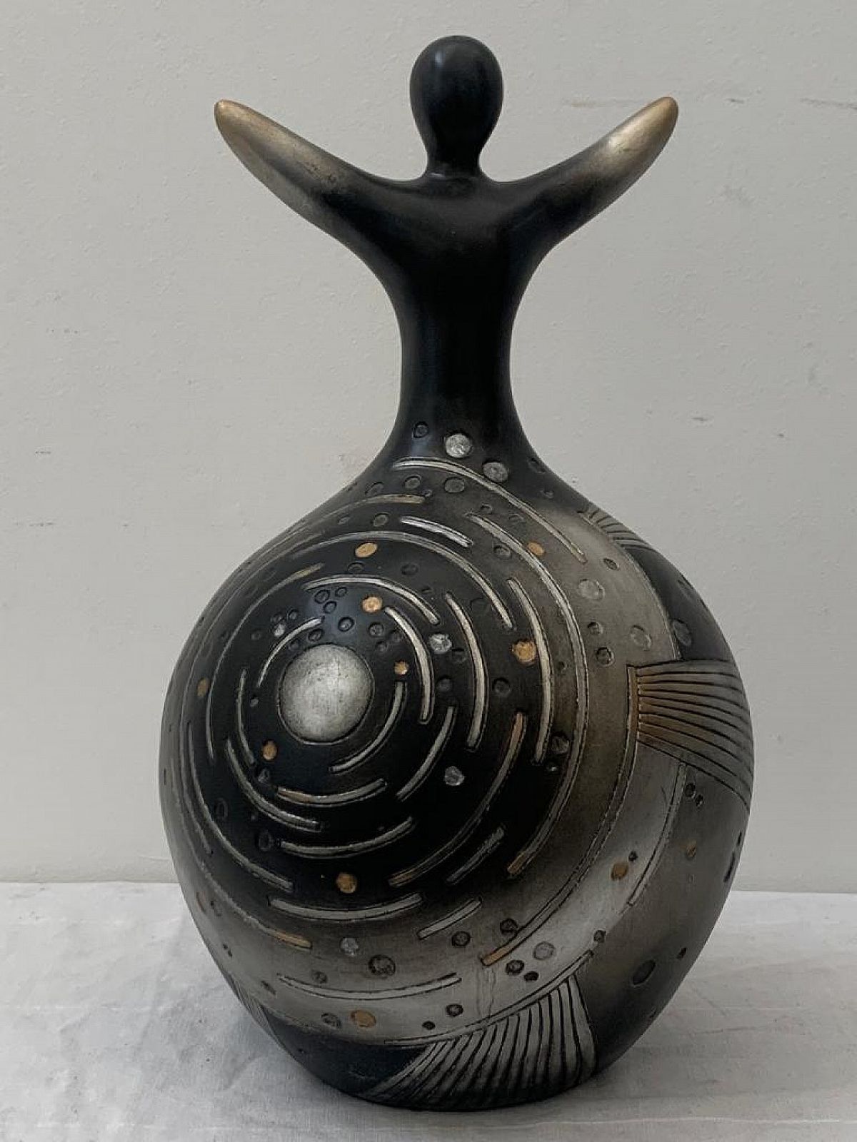 Sculpted Resin Sculpture Finished In Patinated Silver For Lam Lee Group, 1990s photo vinterior