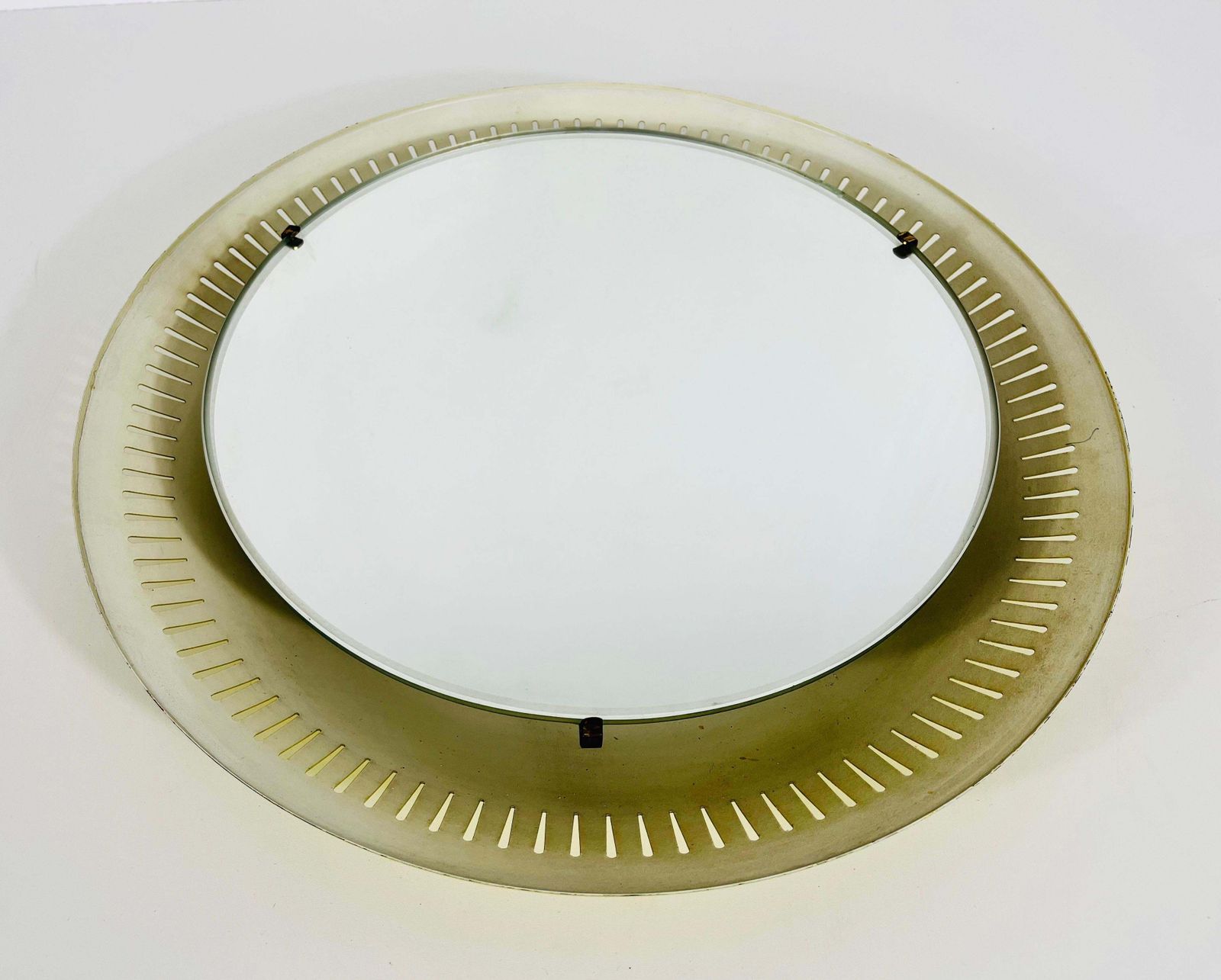 Rare Mid Century Metal Illuminated Mirror By Hillebrand, Germany, 1950s photo Home Decor