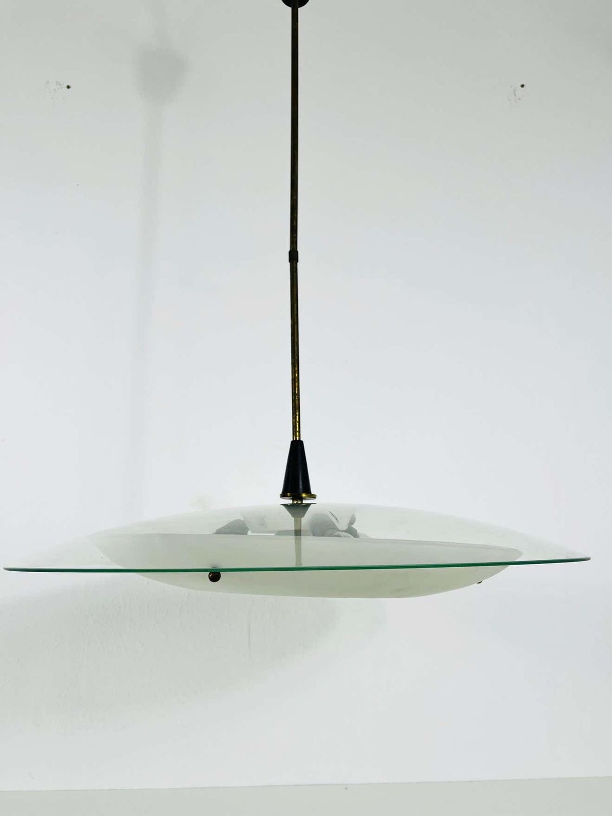Italian Midcentury Brass And Glass Chandelier, 1950s photo 4072.0