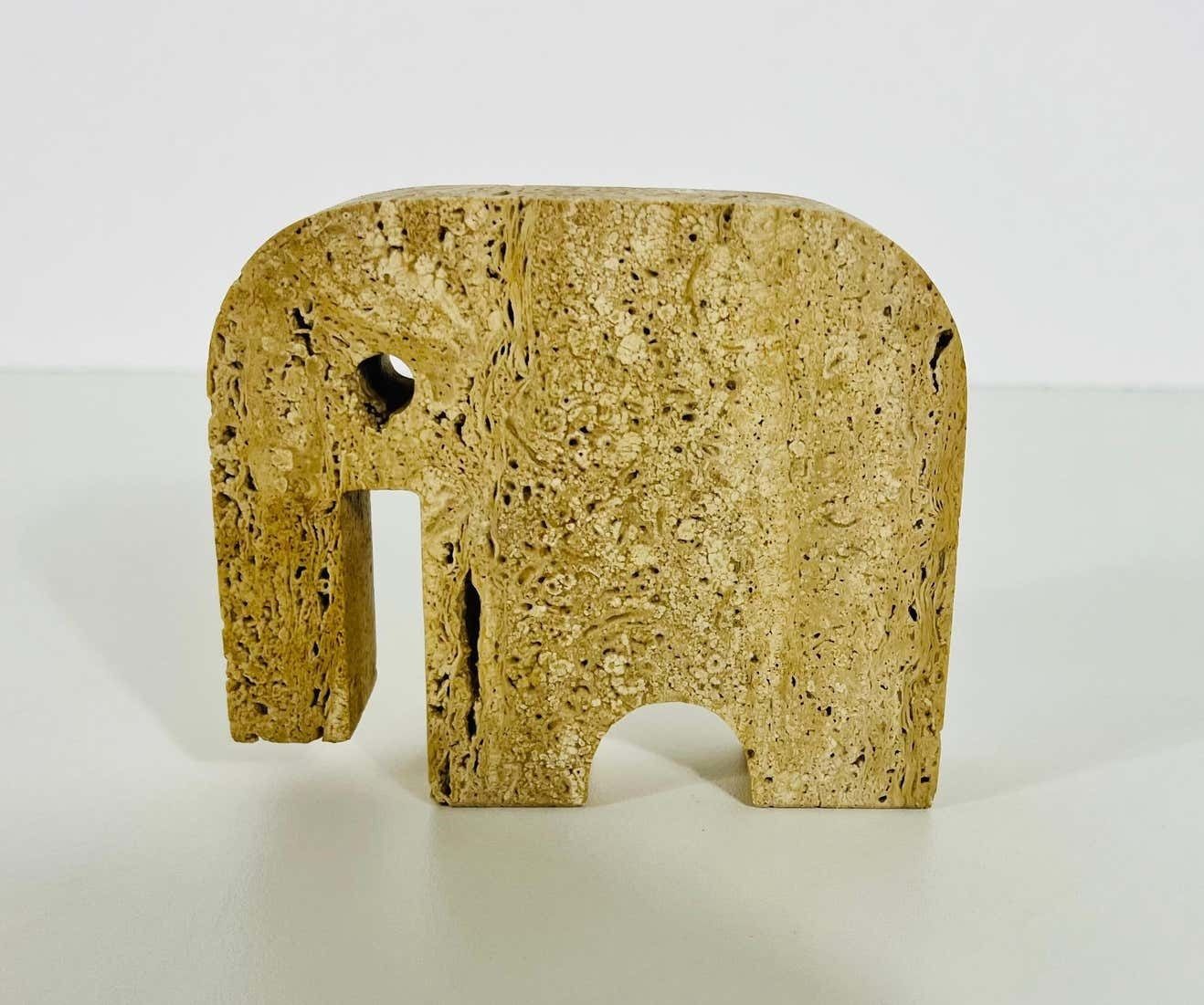 Italian Travertine Sculpture Elephant By Fratelli Mannelli, Italy, 1970s photo furniture