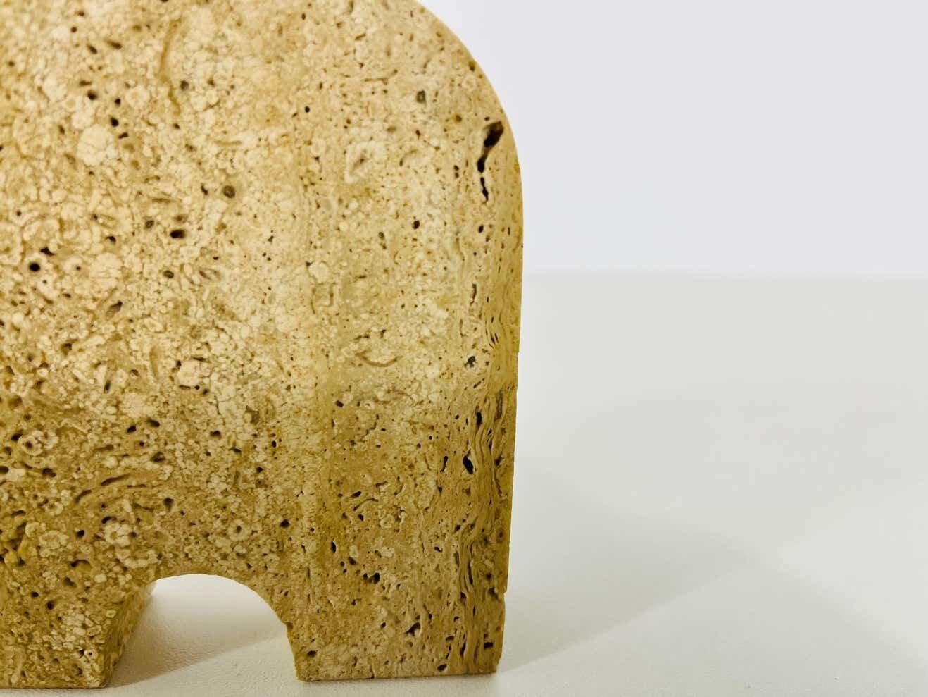 Italian Travertine Sculpture Elephant By Fratelli Mannelli, Italy, 1970s photo vintage