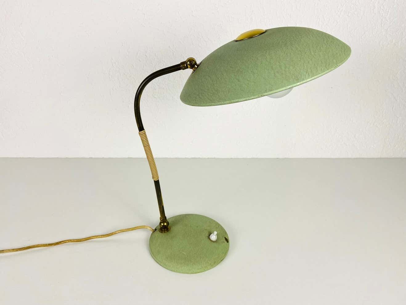 Green Italian Table Lamp In The Style Of Stilnovo, 1960s, Italy photo vinterior